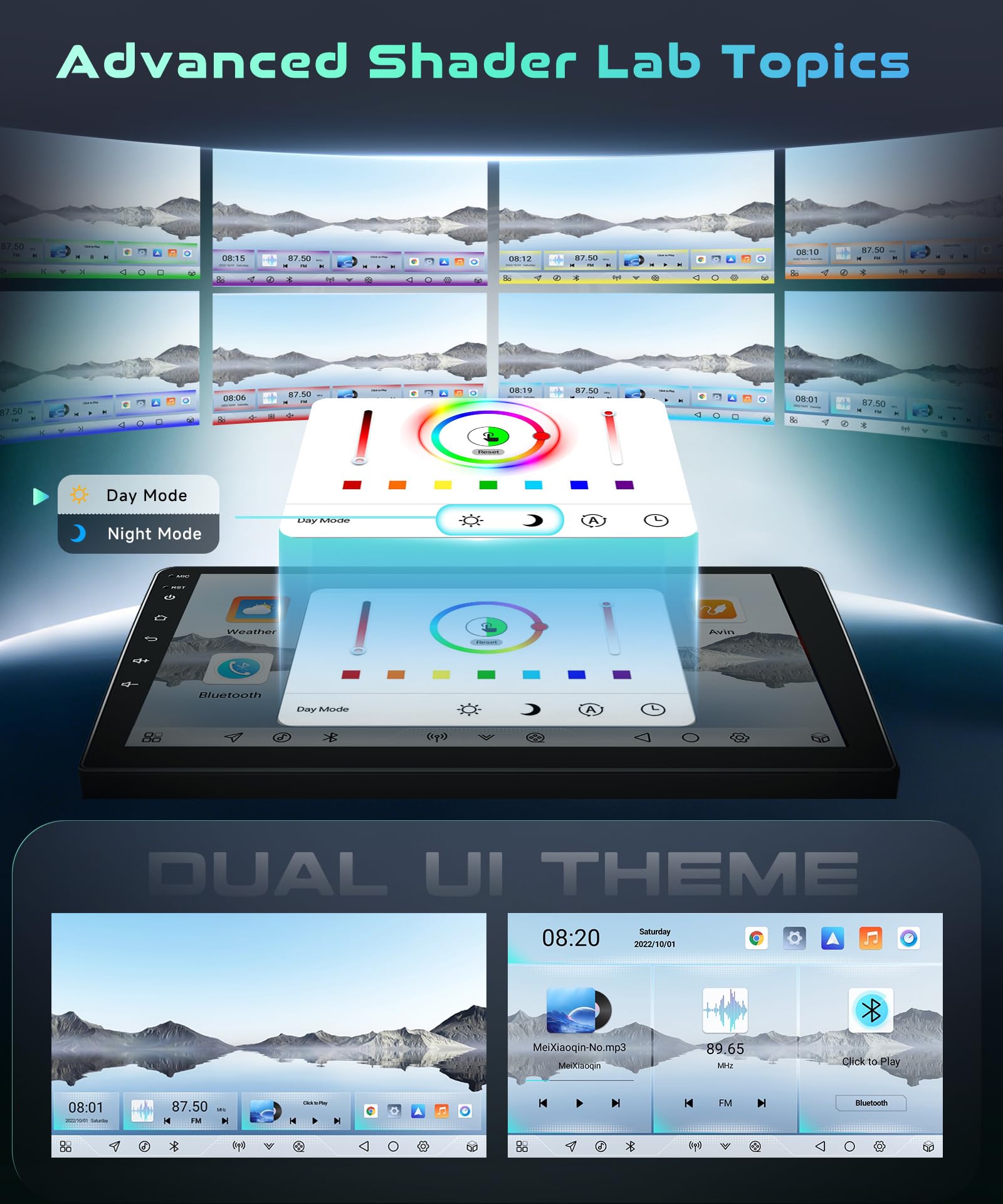 Advanced Shader Lab and Dual UI Theme options for car stereo customization