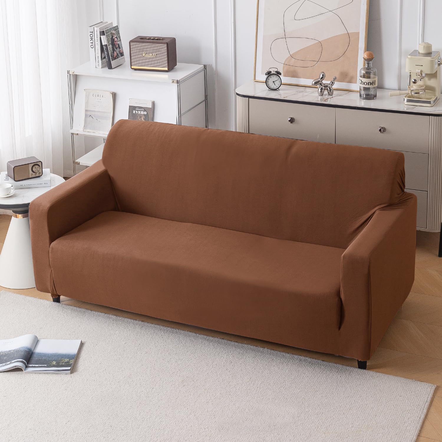 Navy Blue Sofa Cover - 3 Seater SereneSolids -18 Navy Blue Sofa Cover - 3 Seater SereneSolids -18