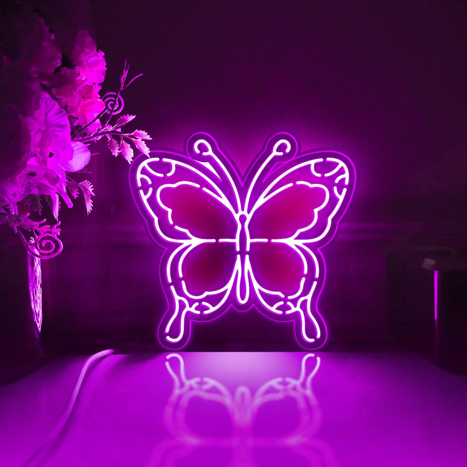 Bella scatola luminosa a LED a forma di farfalla, decorazione artistica da parete, cartello luminoso, decorazioni da scrivania, regalo per gli amanti della natura, appassionati di insetti (RGB