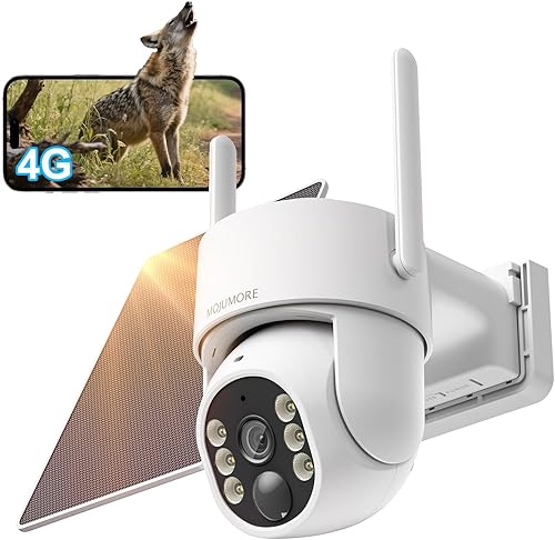 Miniatura 1 de Cámara de seguridad celular 4G, Sin cámara de seguridad WiFi, Cámaras para seguridad en el hogar, Vista en vivo 360, Visión nocturna a color 2K,