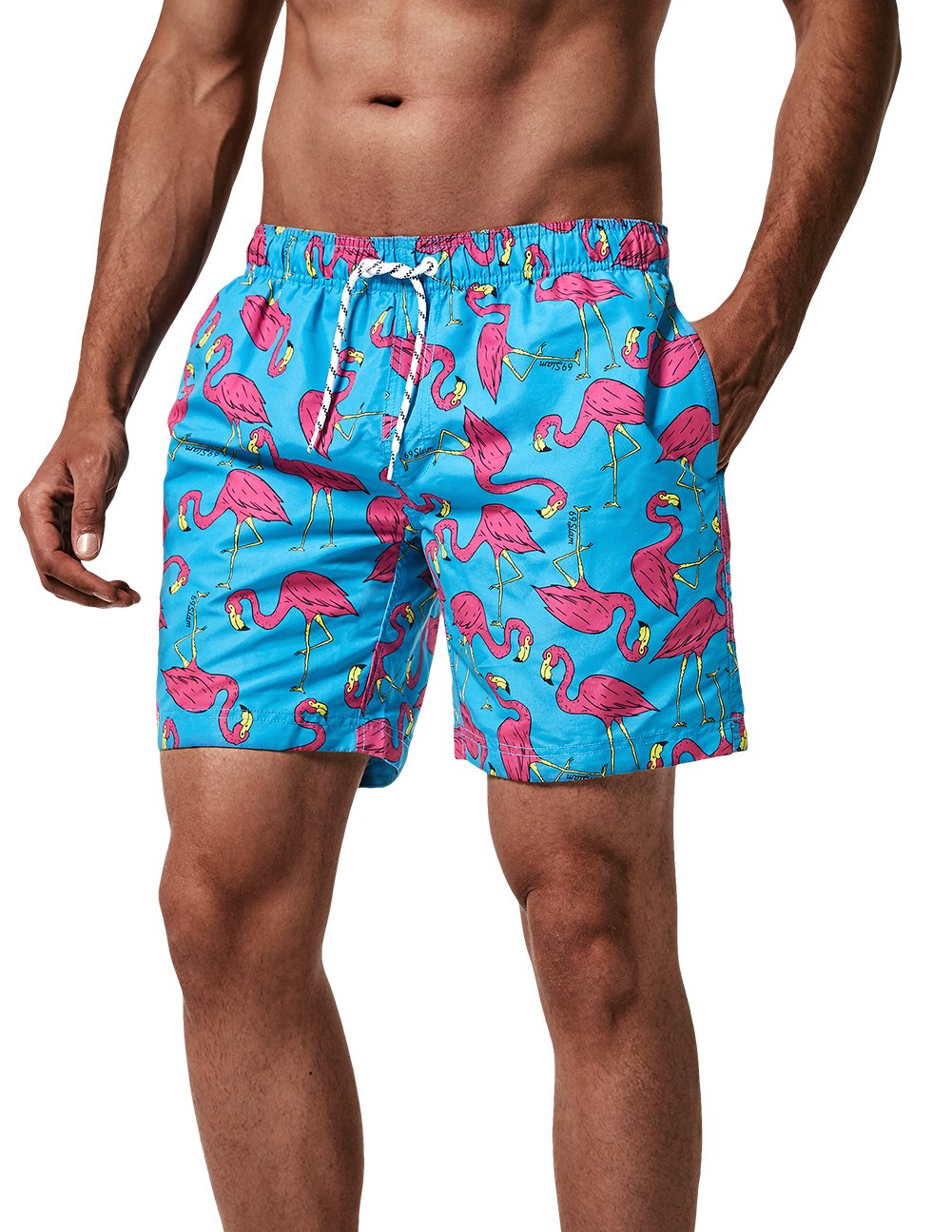 MaaMgic Short de Bains Homme à Séchage Rapide - Maillot de Bain Bleu
