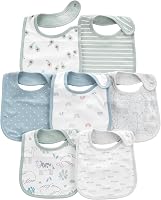 Simple Joys by Carter's 7-Pack Teething Bibs - Soft Absorbent Cotton, Snap Closure, Fun Patterns for Drool Protection