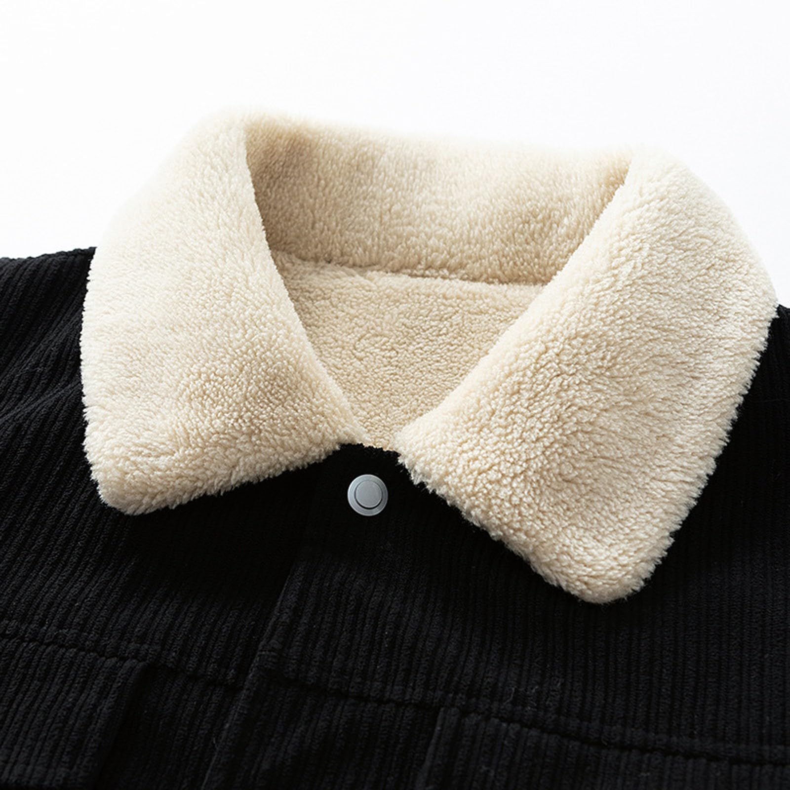 Generisch Chaqueta de pana para hombre, de forro polar, chaqueta de béisbol