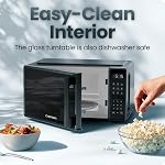 Four à Micro-Ondes de Comptoir Chefman 0.7 pi³, 700 Watts avec 10 Niveaux de Puissance, 6 Préréglages de Cuisson avec Cuisson Express à Une Touche, Mode ÉCO, Verrouillage de Sécurité Enfant, & Bouton Muet - Noir