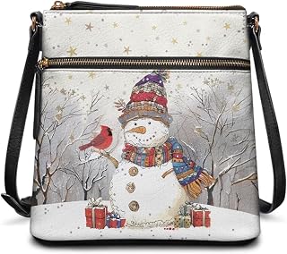 Christmas Shoulder Bag for Women Holiday Hobo Crossbody Bag with Straps Waterproof Bucket Bag for Work Travel