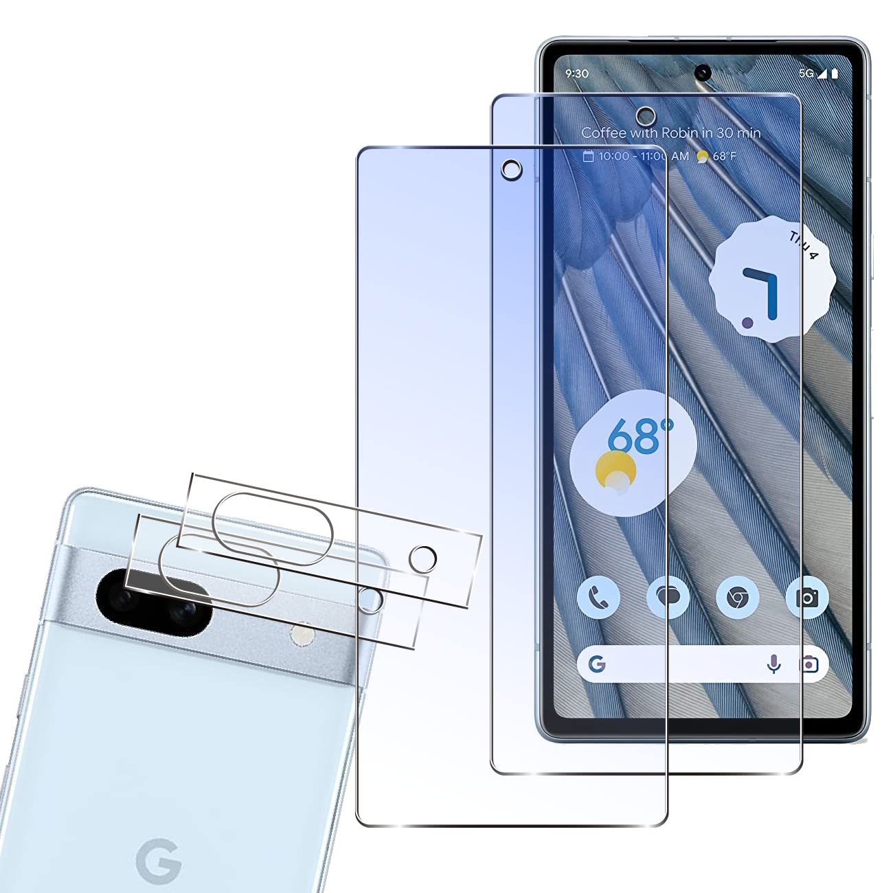 Amazon.co.jp: Qrivp 対応 Google Pixel 7A ガラスフィルム ブルー