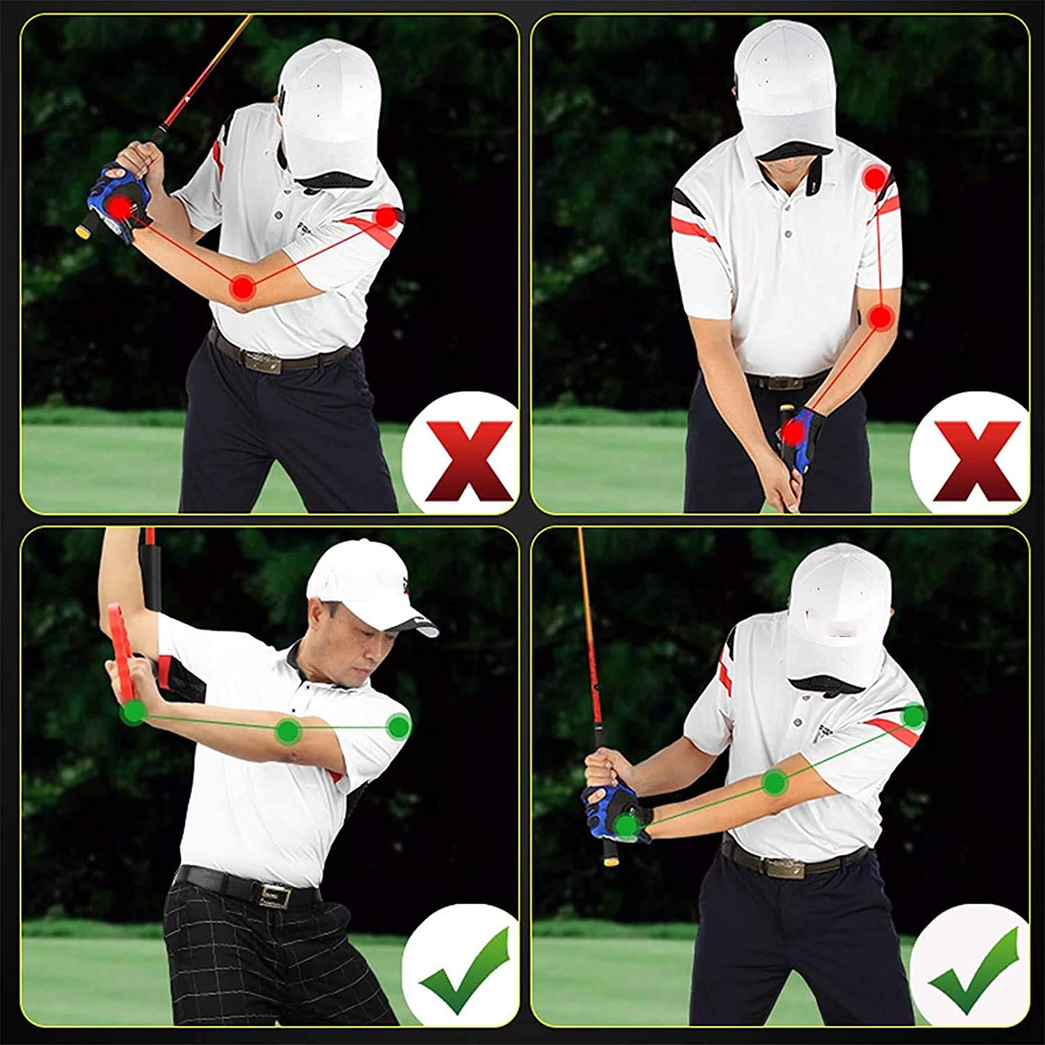 Yagerod 2021 Training Golf Aids, New Golf Swing Guide Training Aids Arm Posture Corrector Tool, The Swing Golf Training Device, Perfect Training Golf Aid for Beginners & Professionals