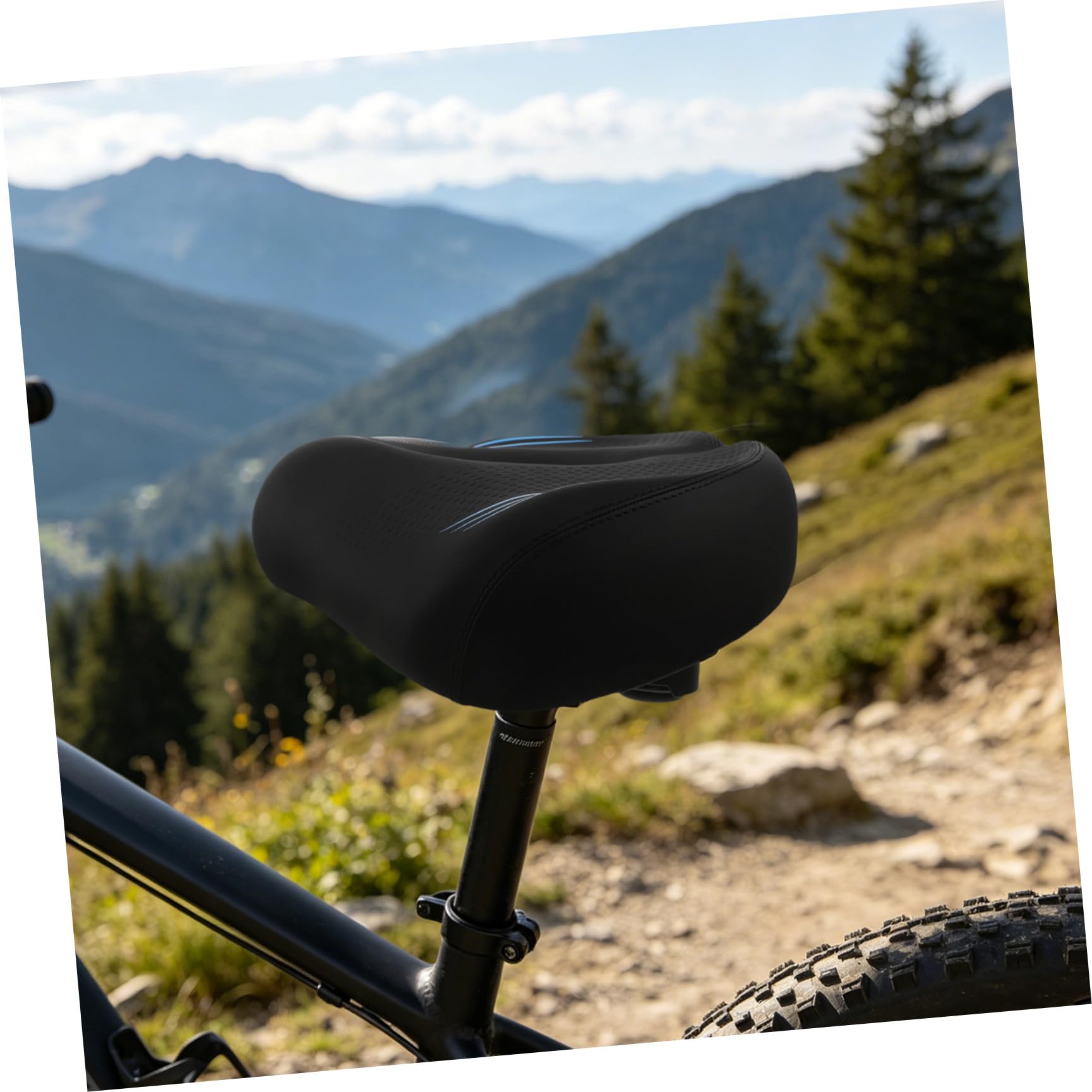 SHINEOFI Sella Bici senza Naso Extra Larga Imbottita per Uomo e Donna | Seduta Ergonomica Ventilazione Cava, Base Allargata, Plastica Pu e Metallo, per Bici da Città e Fuoristrada