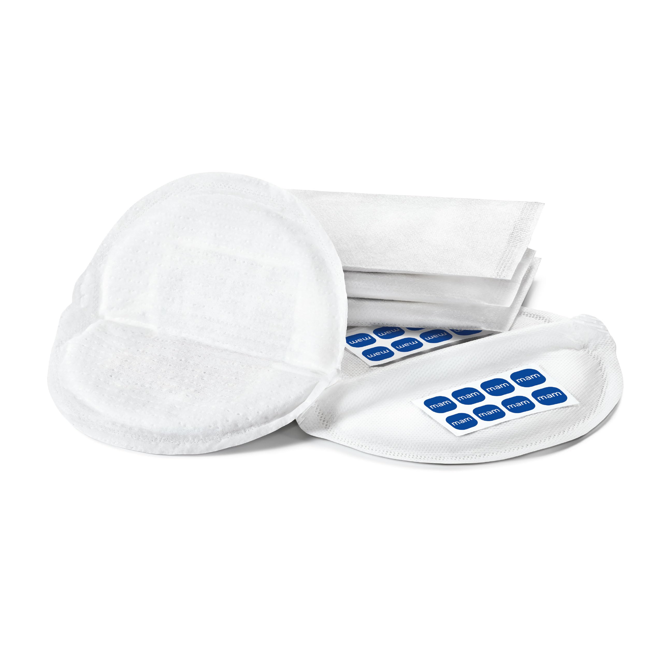 MAM Lot de 30 coussinets d'allaitement de qualité supérieure - Coussinets d'allaitement extra absorbants et ultra fins - Maintien optimal - Convient à toutes les tailles de poitrine