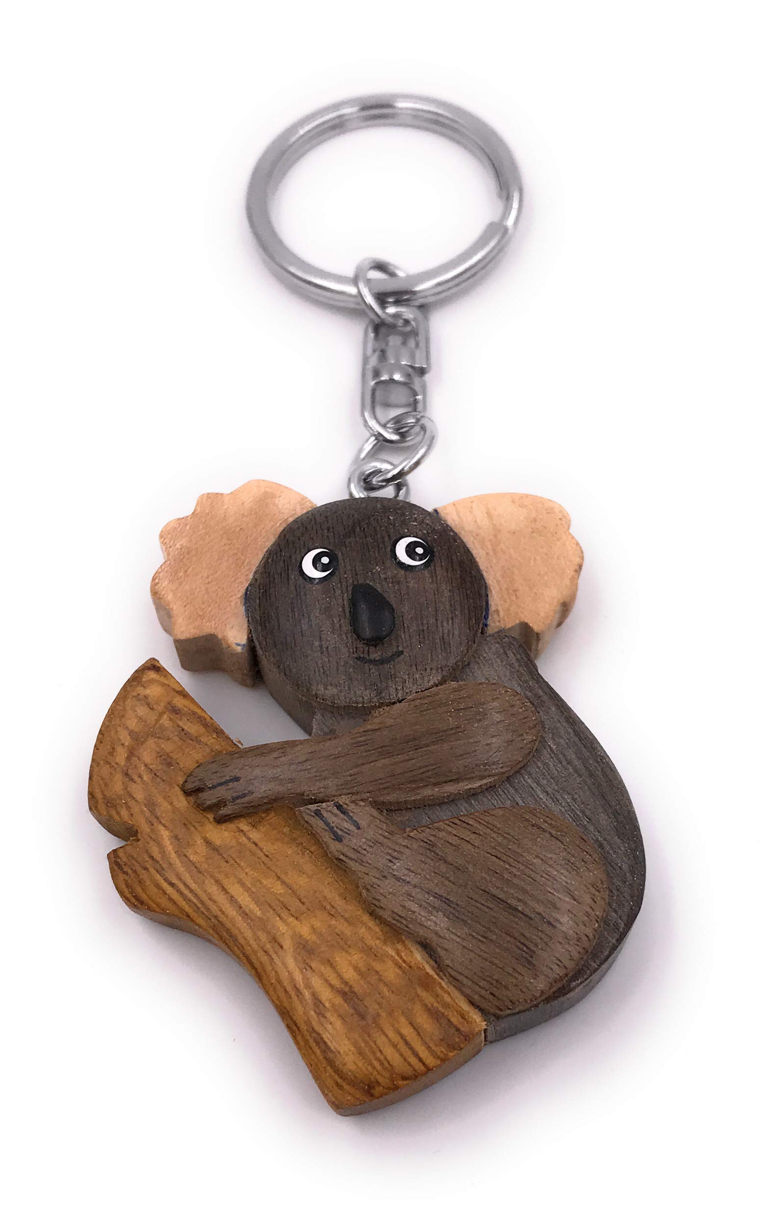 Portachiavi in legno di koala, portachiavi a forma di animale