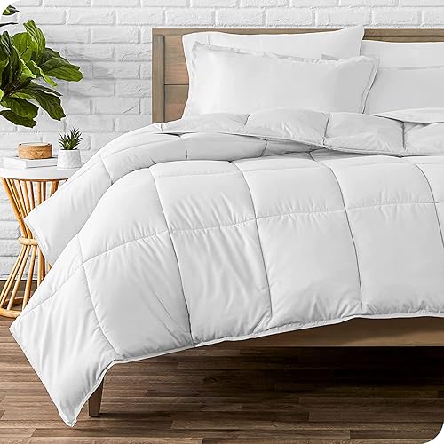 Edredón alternativo de plumón de algodón para todas las estaciones  Extra grande de 136 x 120 pulgadas  1 caja de edredón cosida con 8 pestañas en