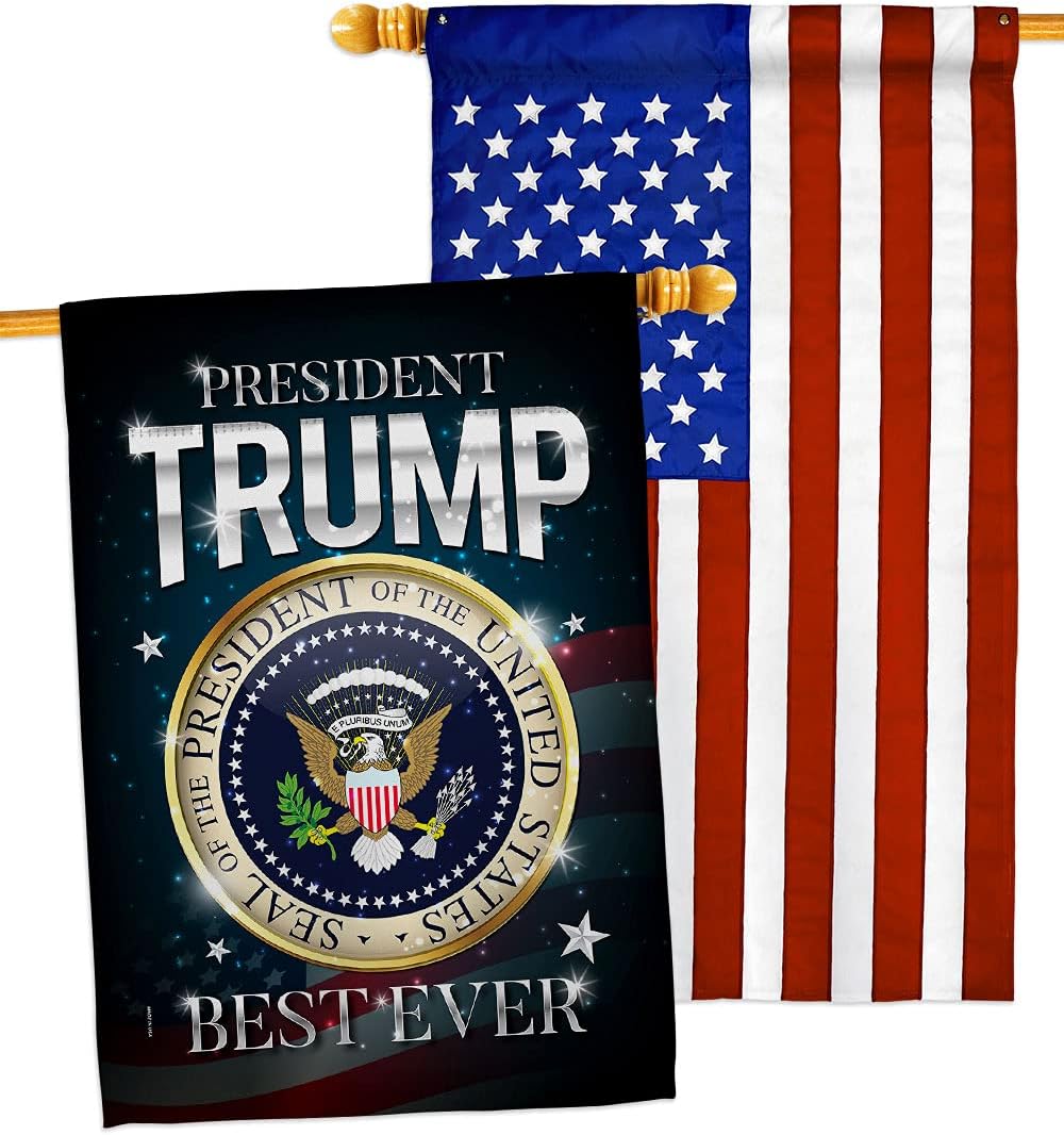Trump Flag US President 46 House Flag Pack Patriotic Vote Democrat Republican Tea Party United State American Election Applique Banner Small Garden Yard Gift Double-Sided, Made in USA