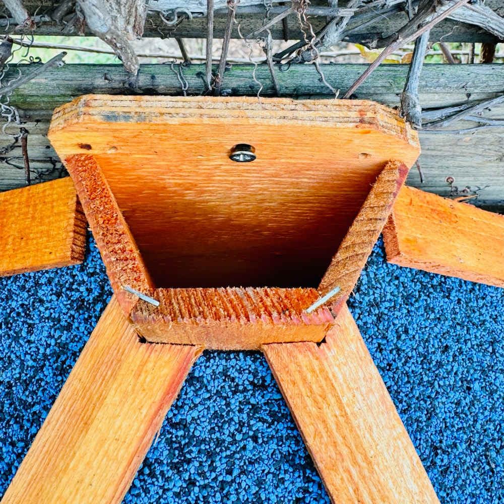 DARLUX Nichoir U00e0 Oiseaux Hexagonal En Bois L U2013 XL Mangeoire Avec Ou Sans Support Fait Main (L Sans Support, Marron Foncu00e9 U2013 Vert