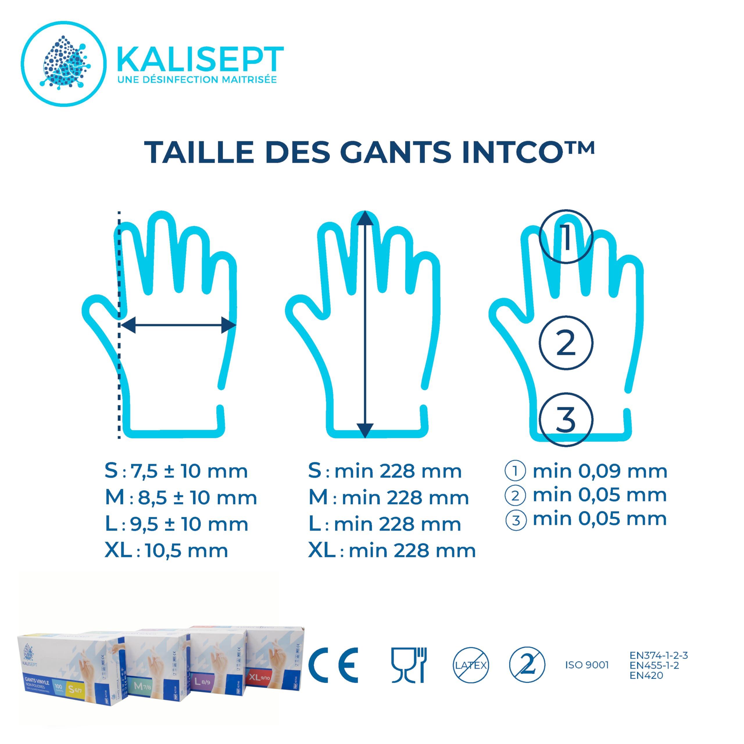 INTCO 10 confezioni da 100 guanti in vinile medico e industriale di alta qualità, standard applicabili. (non in polvere)