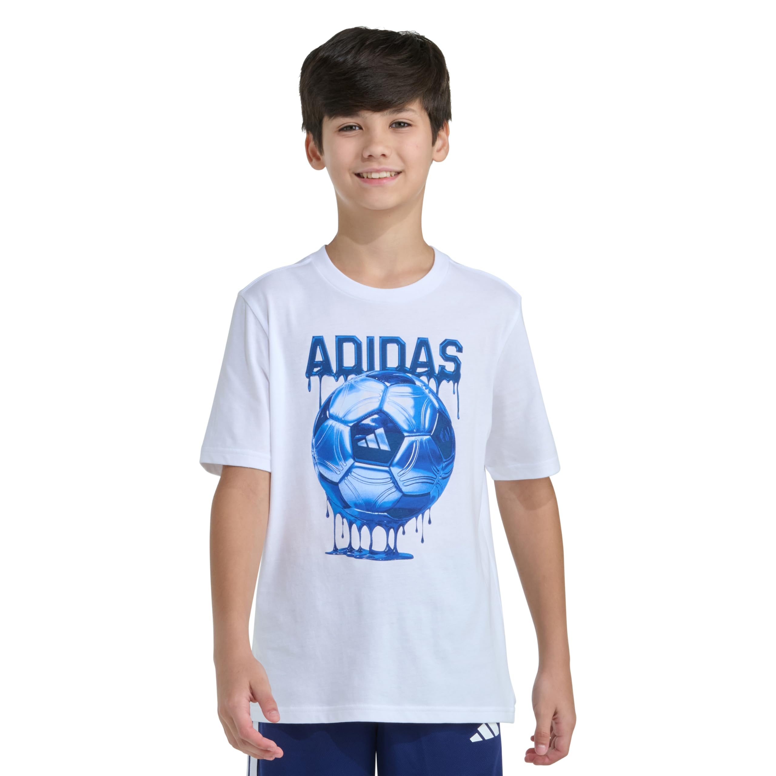

                                                    adidas Boys Short Sleeve Soccer Drip Tee, White wi
