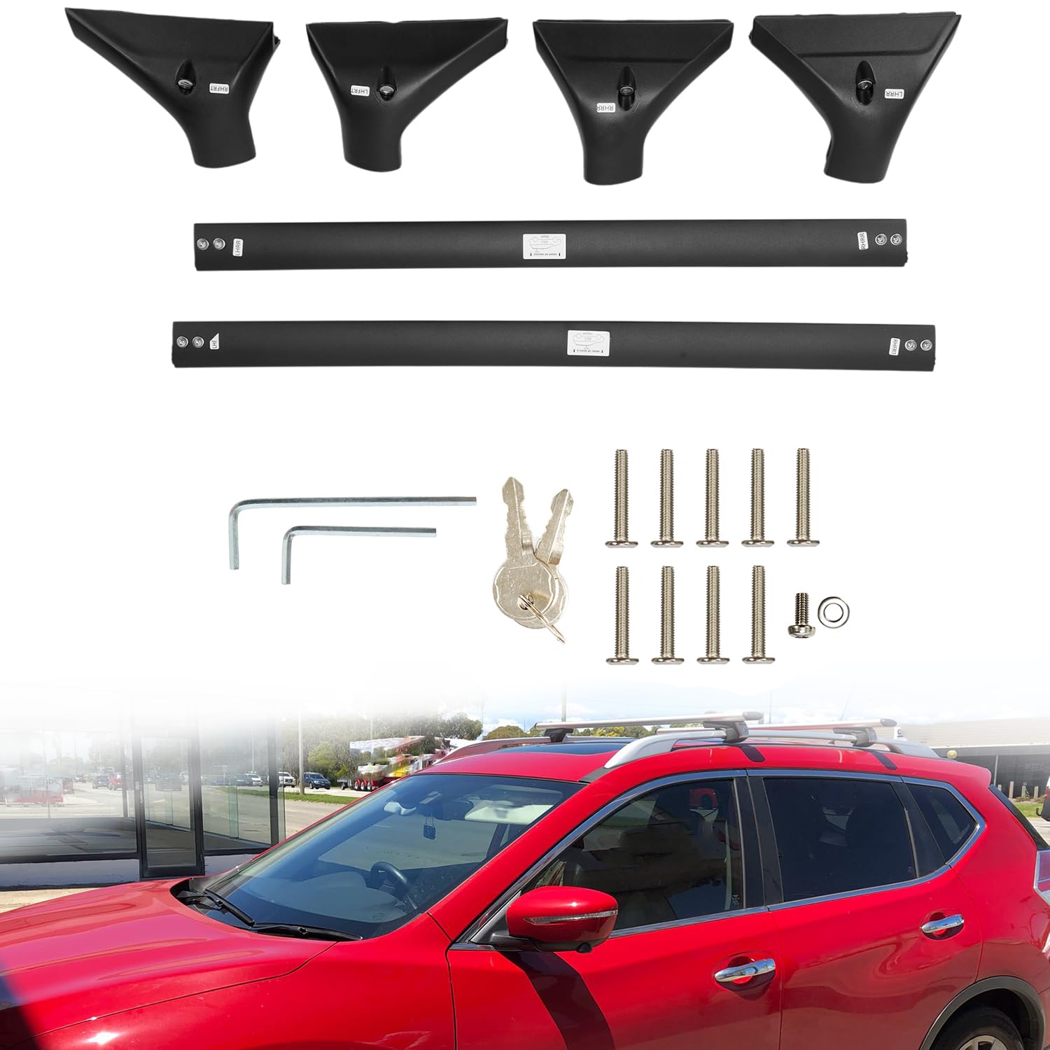 Roof Rack Cross Bars for 2020-2023 Nissan X-Trail Aluminum Crossbar Luggage Rack for Rooftop Cargo Carrier Luggage Kayak Canoe Snowboard Bike