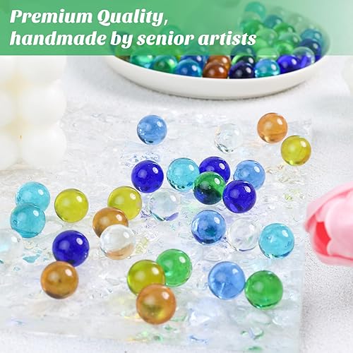 Miniatura 3 de 3 otters 90 canicas de vidrio a granel, canicas de 0.55 pulgadas para niños, canicas de colores mixtos para juegos de canicas, rellenos de jarrones,