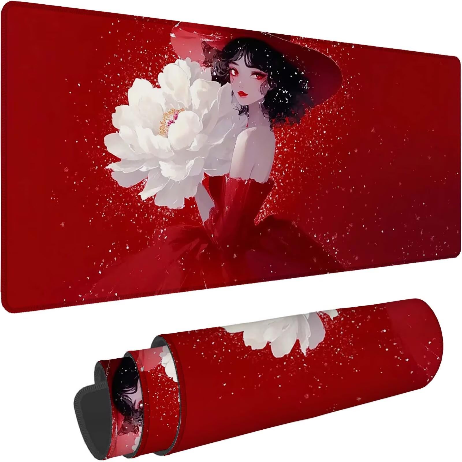 Tappetino Mouse 900x450mm | Superficie Ultra-Liscia | rosso 0-z326