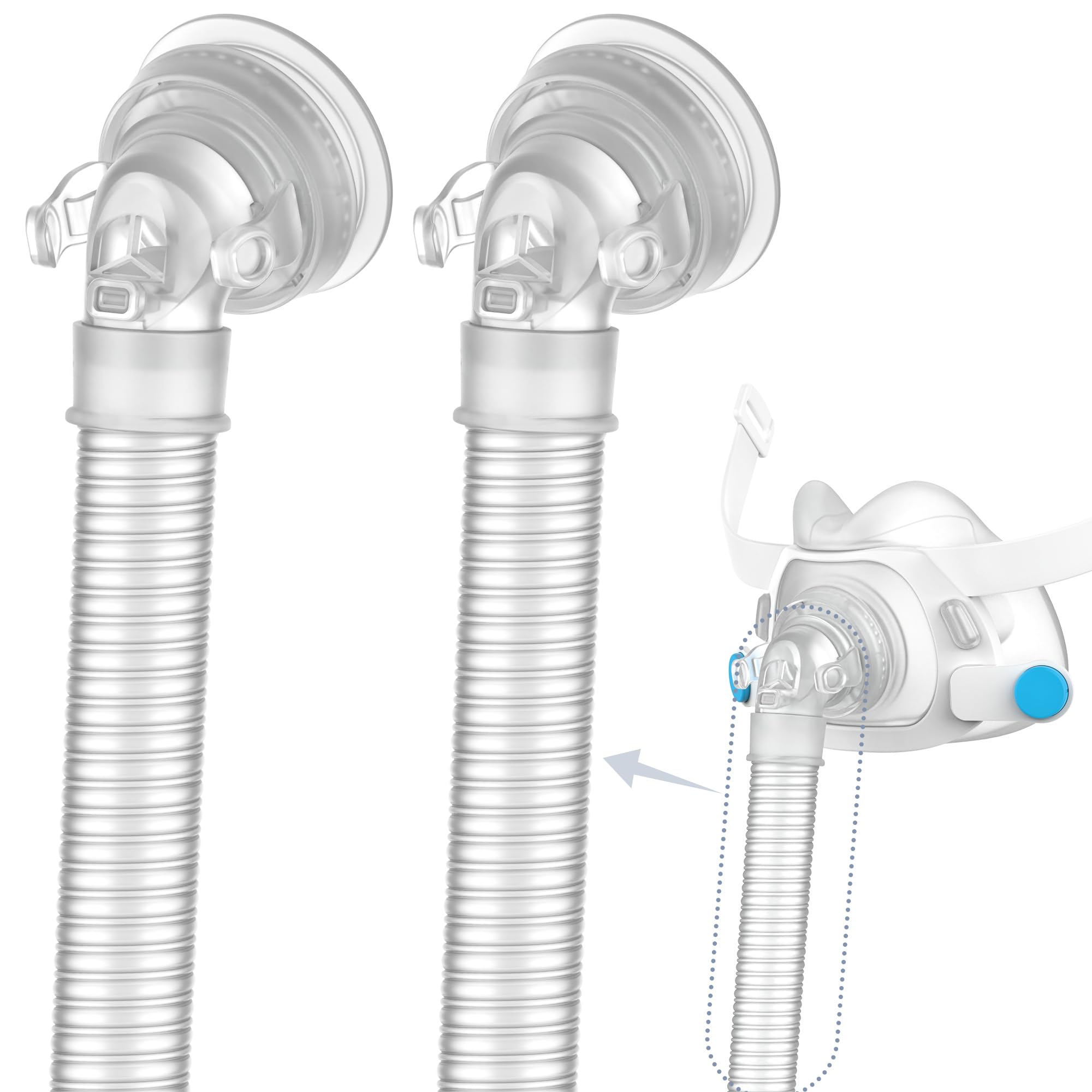 Photo 1 of 2 Packs QuietAir Elbow Tube for Airfit F40,Including 2 Short Tube 2 Elbow and 2 QuietAir Vent,Great Value CPAP Supplies by Medihealer