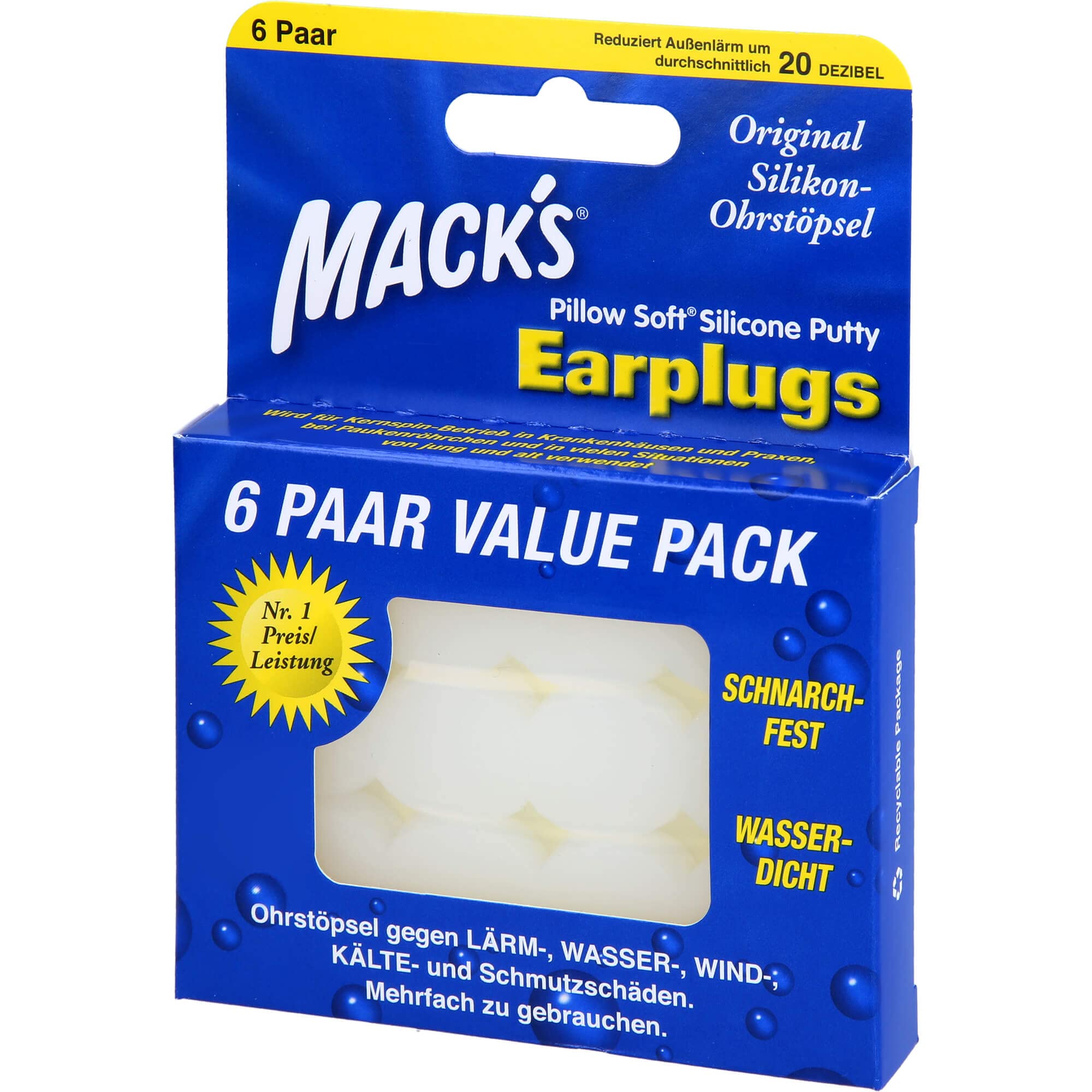 MACKS Earpluggs 6X2 St