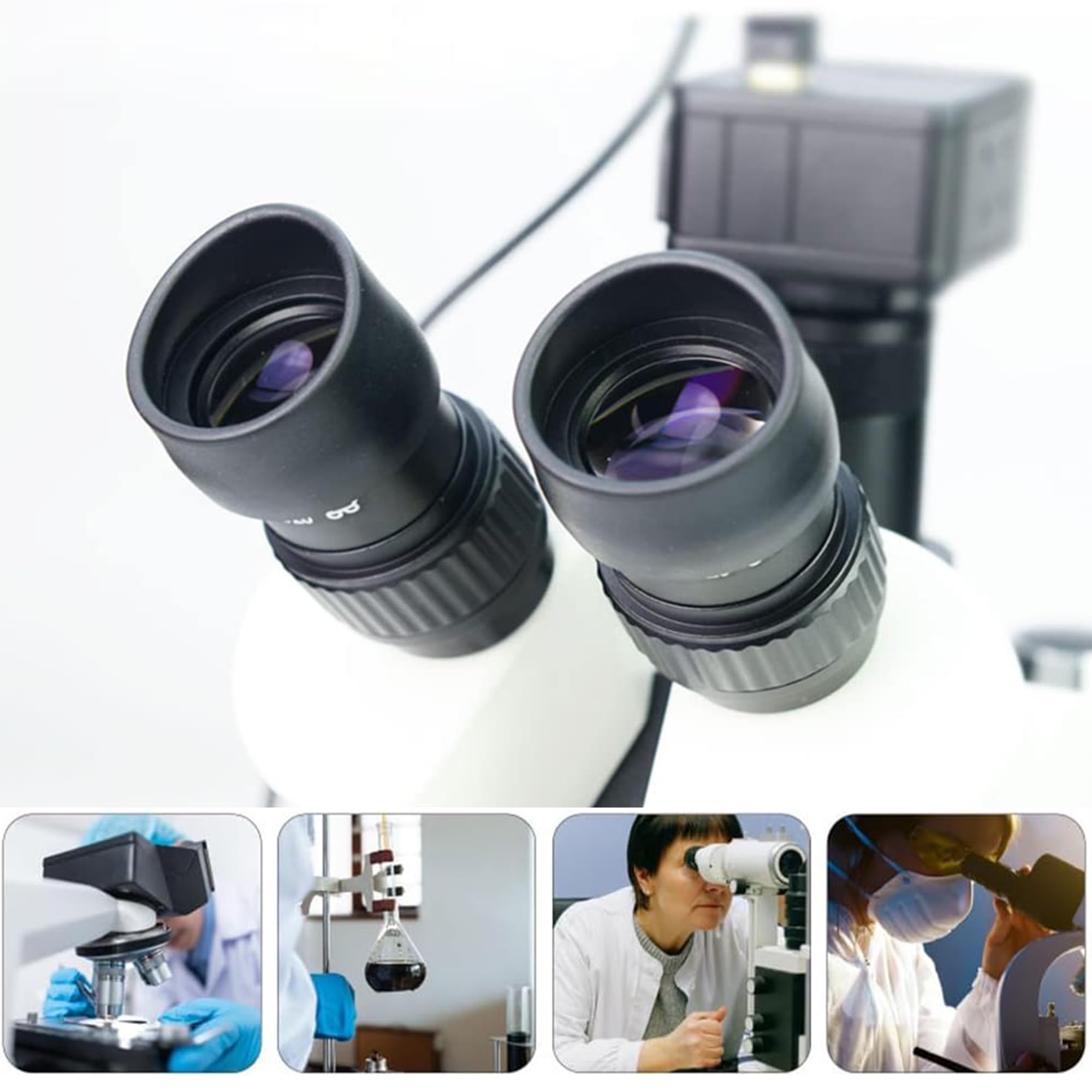 4 PCS Copas de Goma para Ocular 34-38mm Protector Ocular de Goma Suave para Ocular Cubierta de Goma para Ocular para microscopio estereoscópico Goma Suave ángulo Plano (34-38mm)