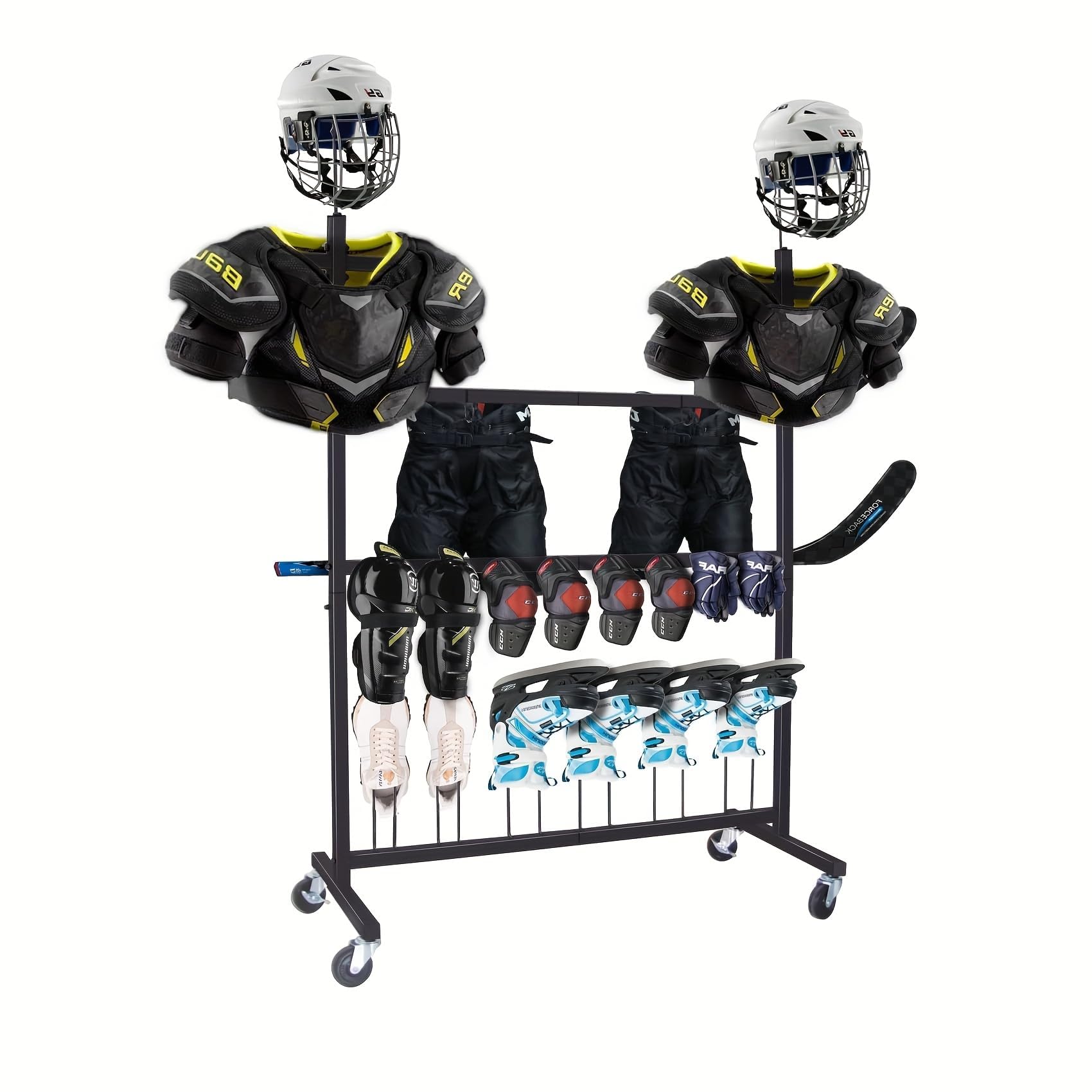 Hockey-Ausrüstungstrockengestell – Eishockeyschlägerhalter, Feldhockey-Trockner – Großes Hockey-Display, Aufbewahrungsregal – Sport-Metallständer für Lacrosse