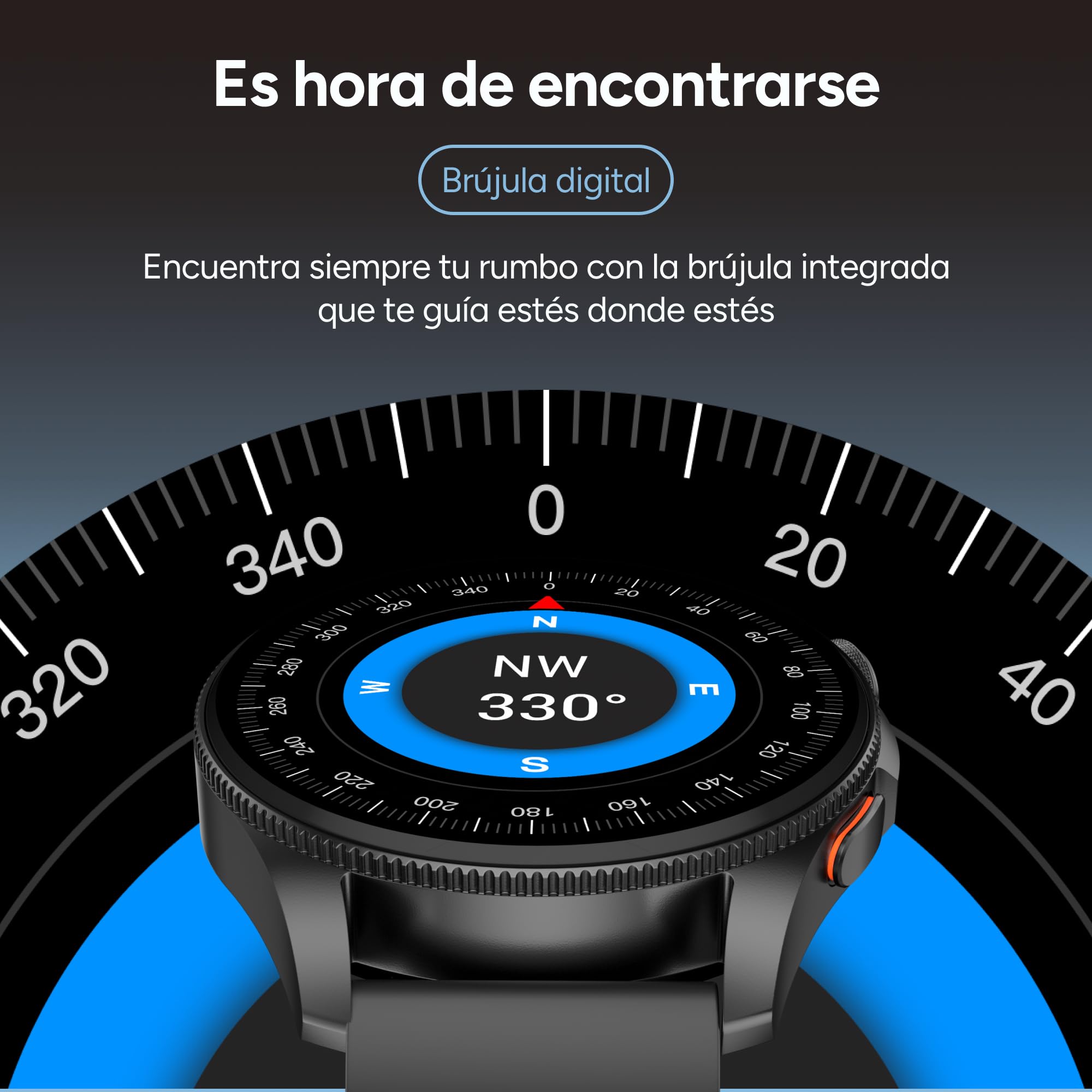 KSIX Horizon Smartwatch Traductor, IA ChatGPT®, GPS, Pantalla AMOLED 1.43", Autonomía 10 días, Brújula Digital, 3 ATM, Modo Deporte y Salud, Negro