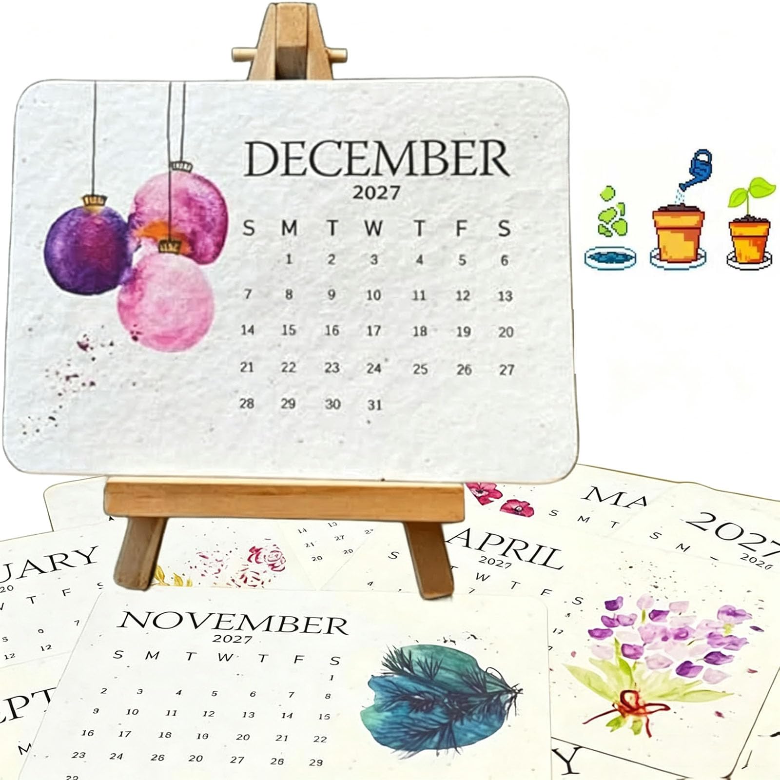 Plantable Seed Calendar 2027, Paper Calendar with Wildflower (1pc)