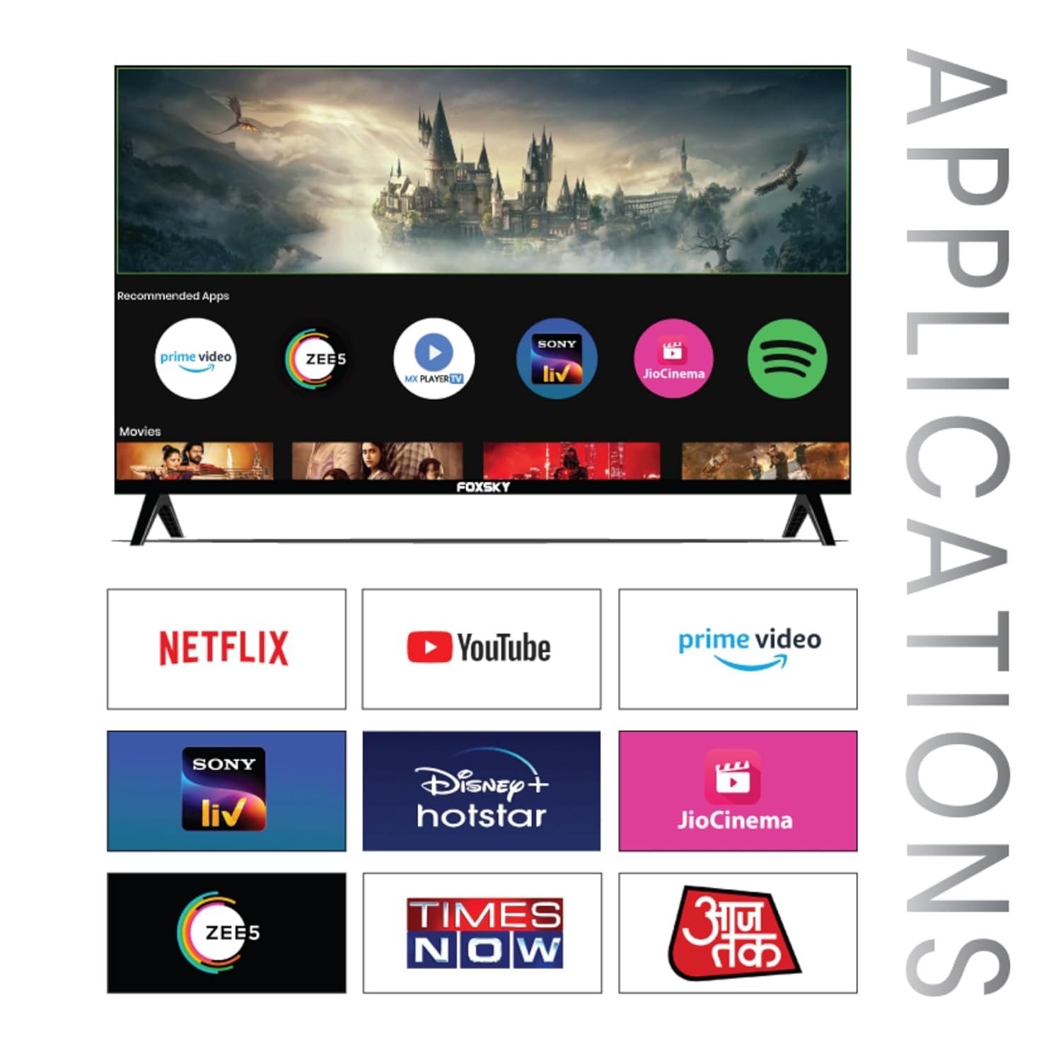 New Year Sale Foxsky 108 Cm (43 Inches) Full Hd Smart Led Tv 43Fs-Vs (Blac...