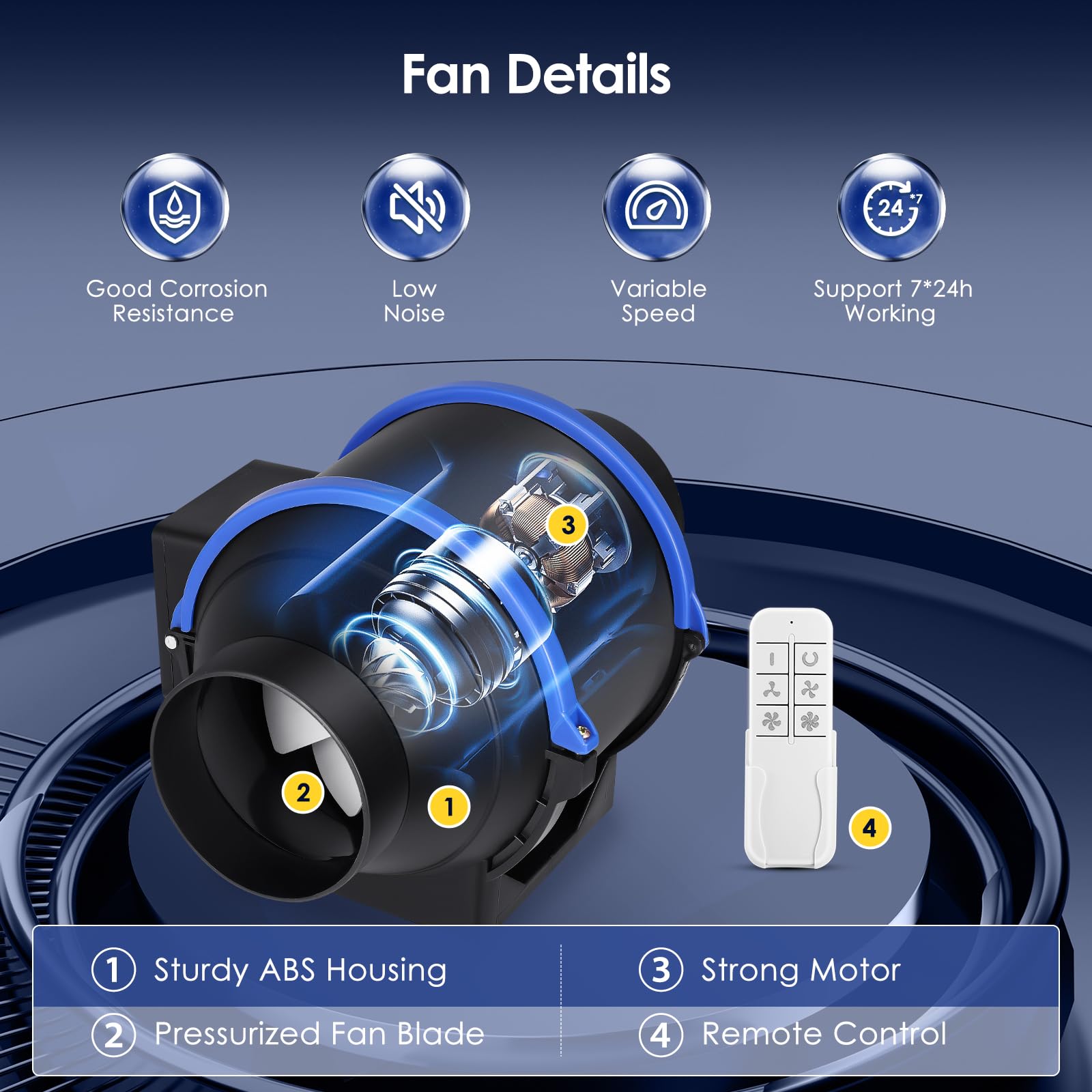 100 mm Estrattore Aria, Ventilatore Silenzioso A Condotto Del Fumo, Ventilatore Canale Online Regolabile, Per Bagno, Ufficio, Fabbrica E Macchine Per Incisione Laser