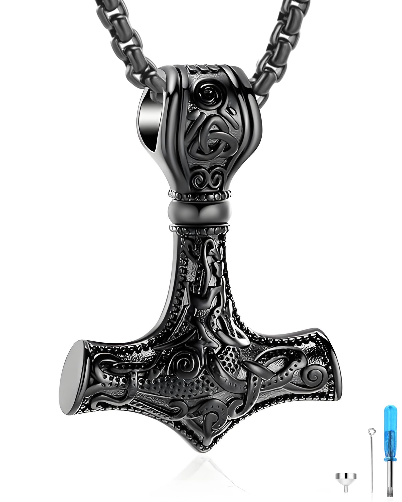 Collier viking marteau de Thor homme chaîne blé robuste - 7