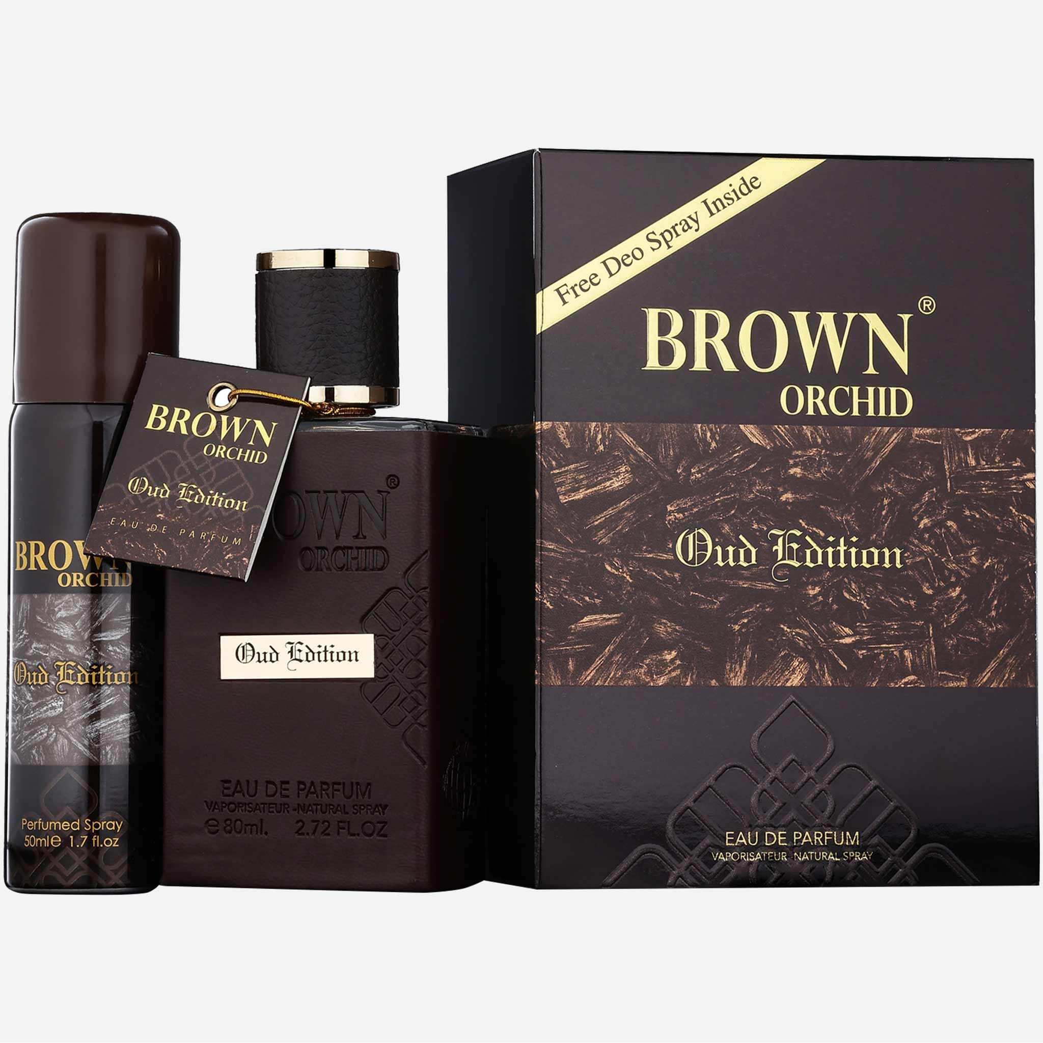 Brown Orchid Oud Edition Gift Set (Mens 80ml EDP) Fragrance World