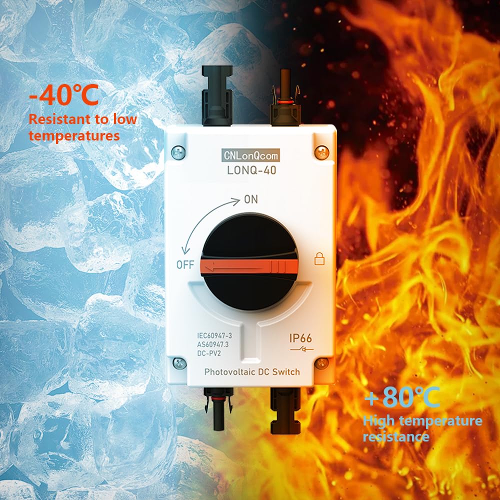 Zonne-fotovoltaïsche DC-schakelaar, 32A IP66 waterdichte fotovoltaïsche