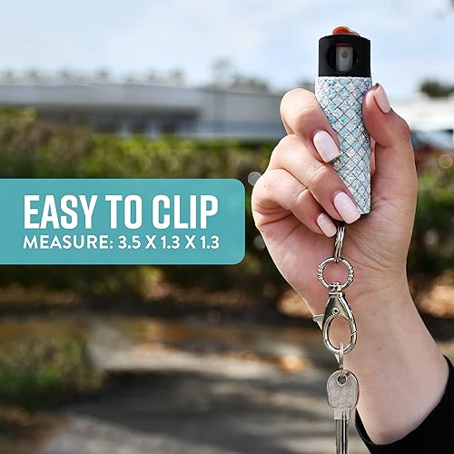 Miniatura 2 de Guard Dog Security Bling It On Pepper Spray para mujer, máxima resistencia, accesorio de llavero, hasta 16 pies, acceso rápido e instantáneo con un