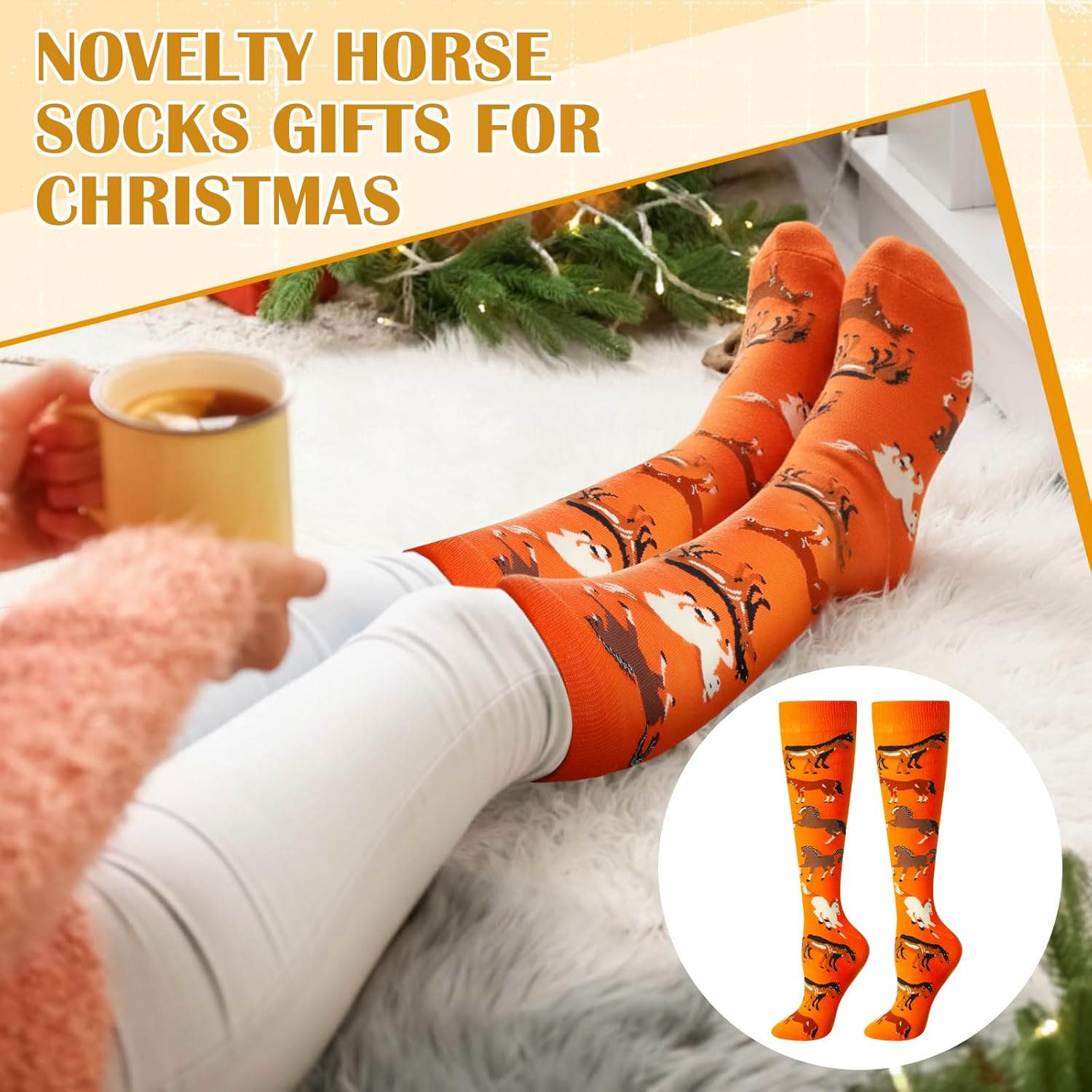 Xtinmee 12 Pairs Horse Riding Socks for Women Funny Horse Riding Equestrian Socks for Women Equestrian Derby Party Favors - Image 6