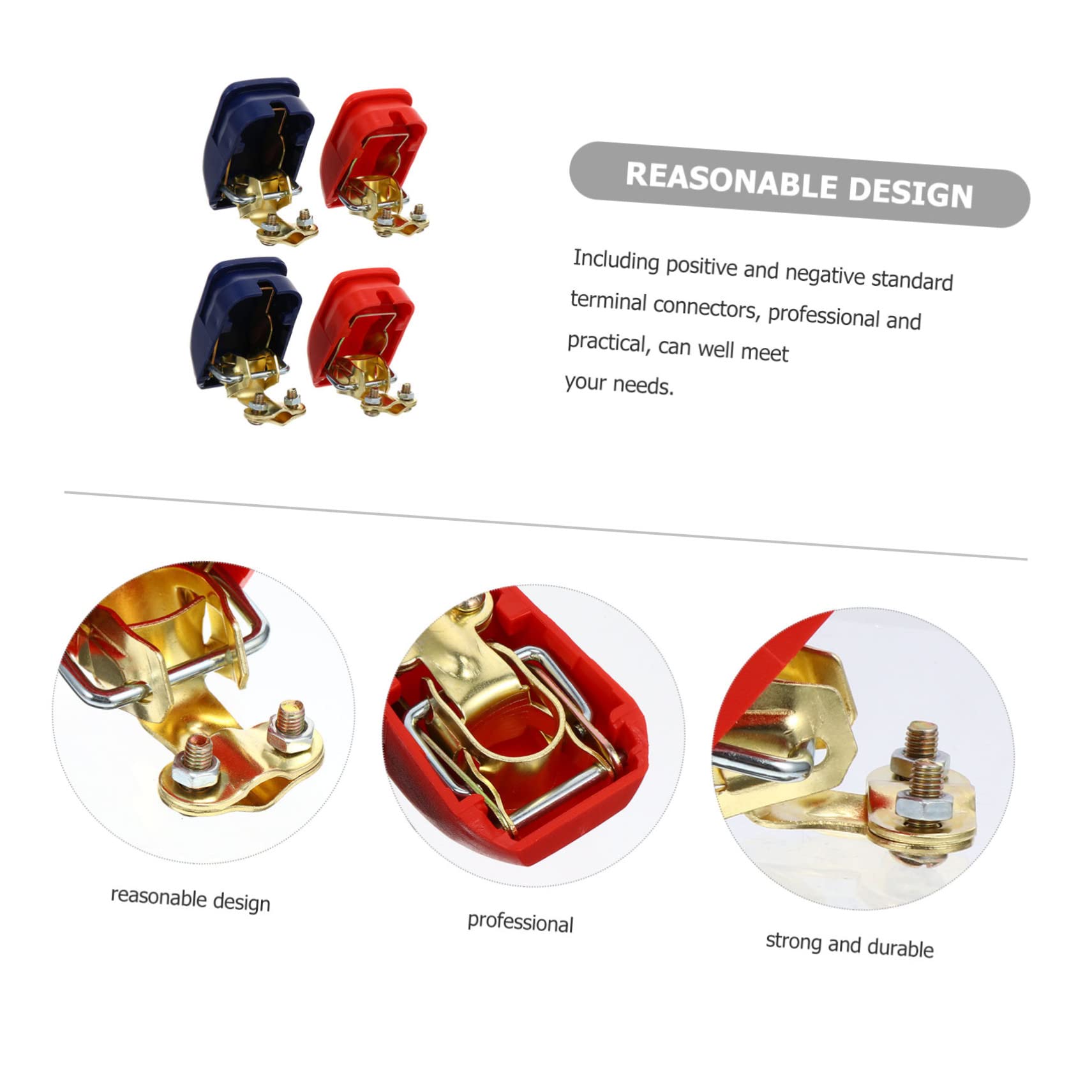 Happyyami 2Sets Car Battery Terminal Clamp Kit Quick Release Connectors with Positive Negative Terminals Durable Construction for Easy Installation High Flexibility Excellent