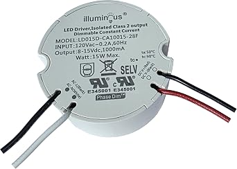 Illuminous LED Driver, 15W Dimmable Constant Current, 1000mA, UL Approved