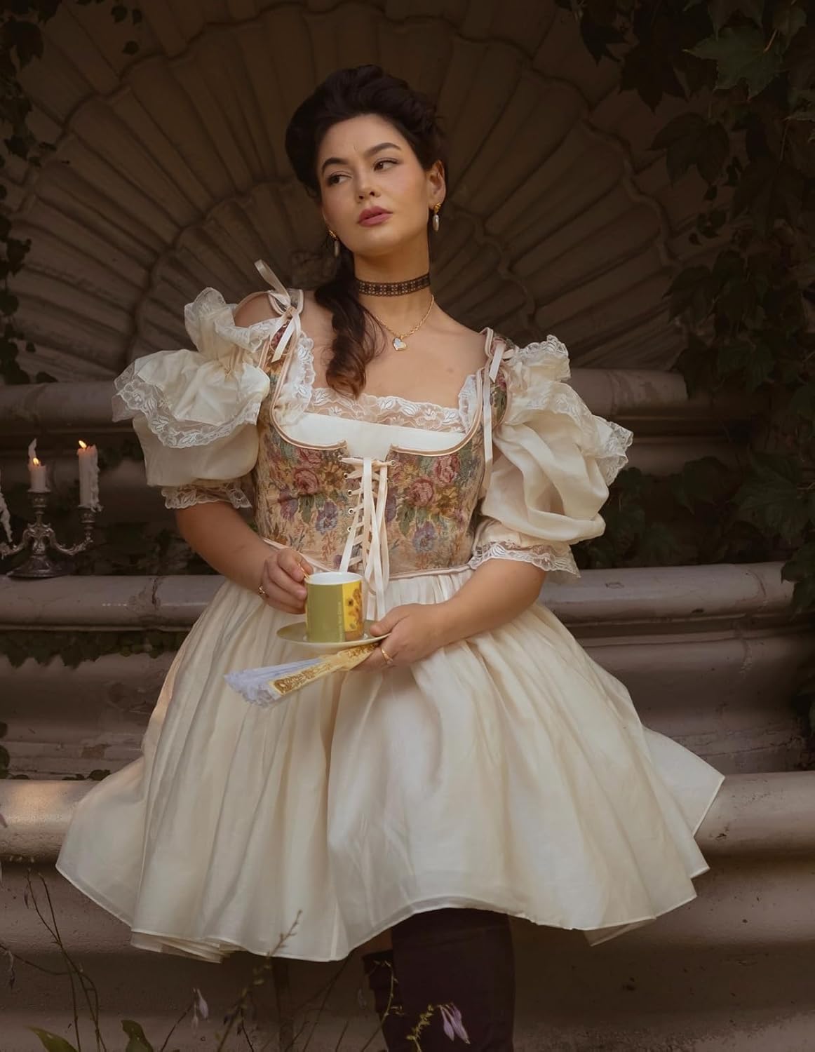 Scarlet Darkness Women's Underbust Corset Top Renaissance Medieval Lace-up Boned Fairycore Pirate Corsets - Image 2