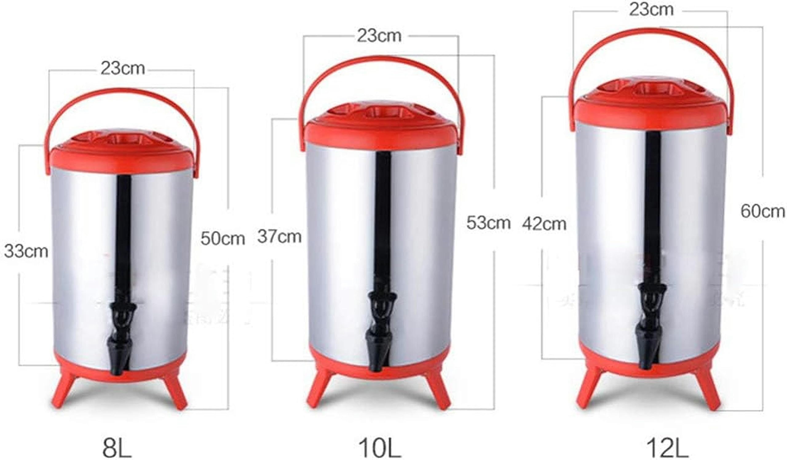 Distributore di bevande isolato con rubinetto, in acciaio inox, per bevande calde e fredde, per feste, caffè, tè, latte