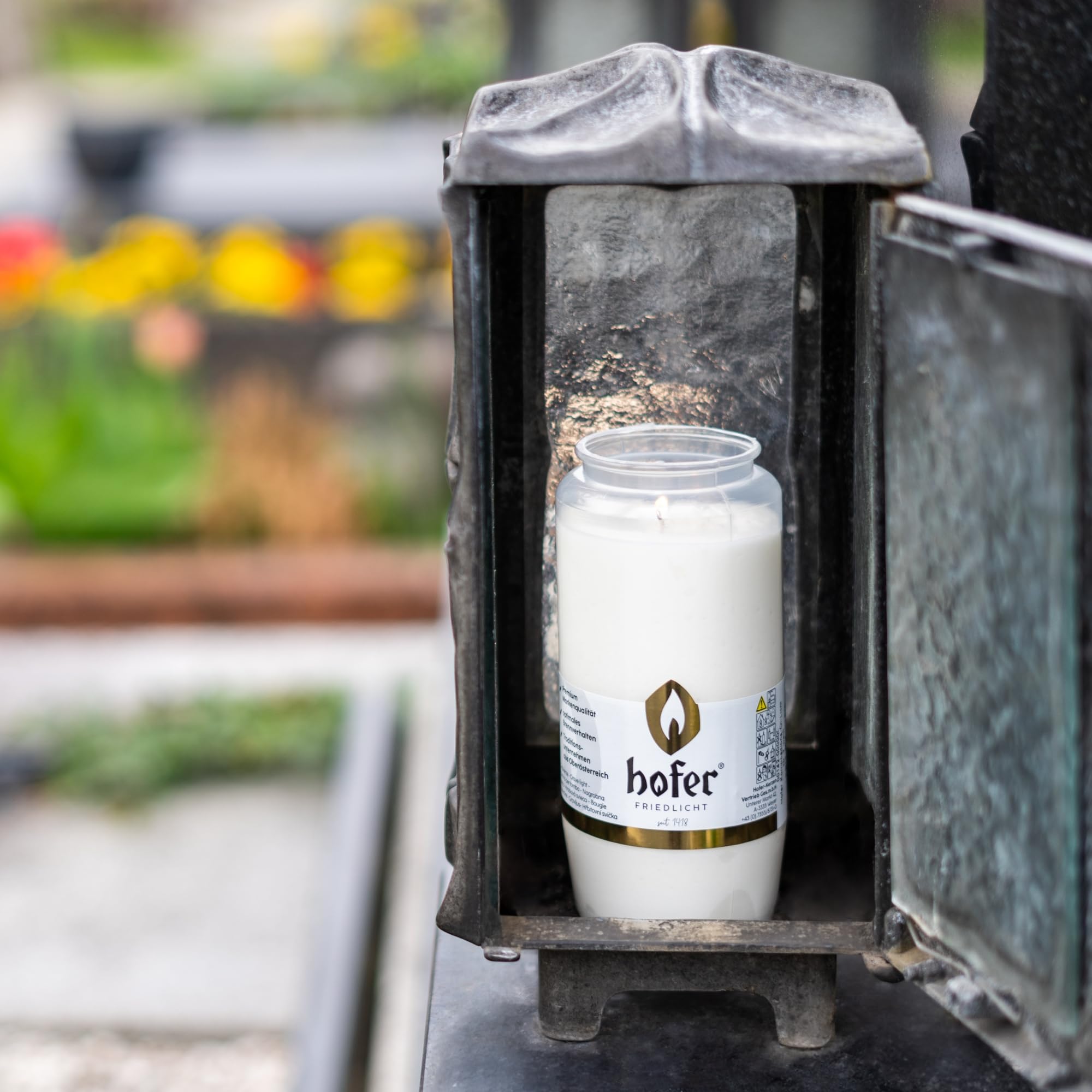 Set di 12 luci a olio per composizione, misura grande n. 7 [bianco] circa 100 ore, durata di combustione, luce per lanterna funeraria, luce per funerale, cimitero..