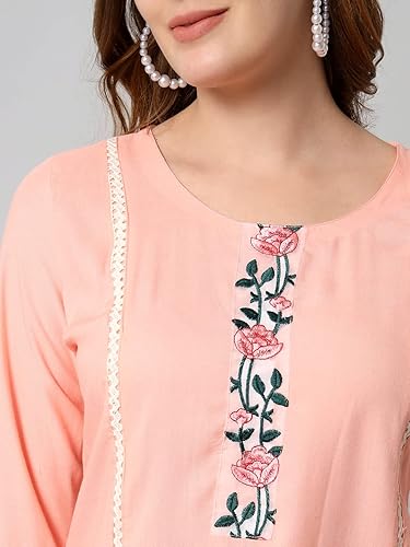 Vista 5 de Chandrakala Kurti Pant Set for Women, (K222-P)