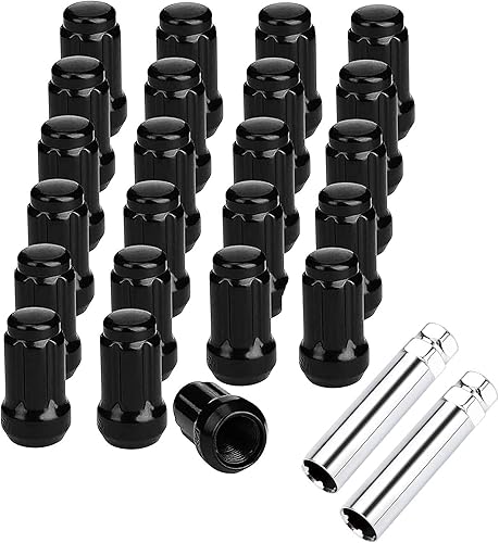 NPAUTO Tuercas de rueda de rosca de 12 pulgadas x 20, asiento de abultamiento cónico, ranura de bellota de extremo cerrado de abultamiento de 1.38