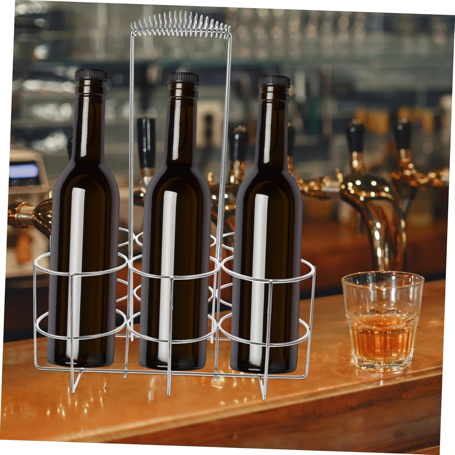 Portable Metal Beer Bottle Carrier Beer Rack Handle for Holds Multiple Bottles Housewarming