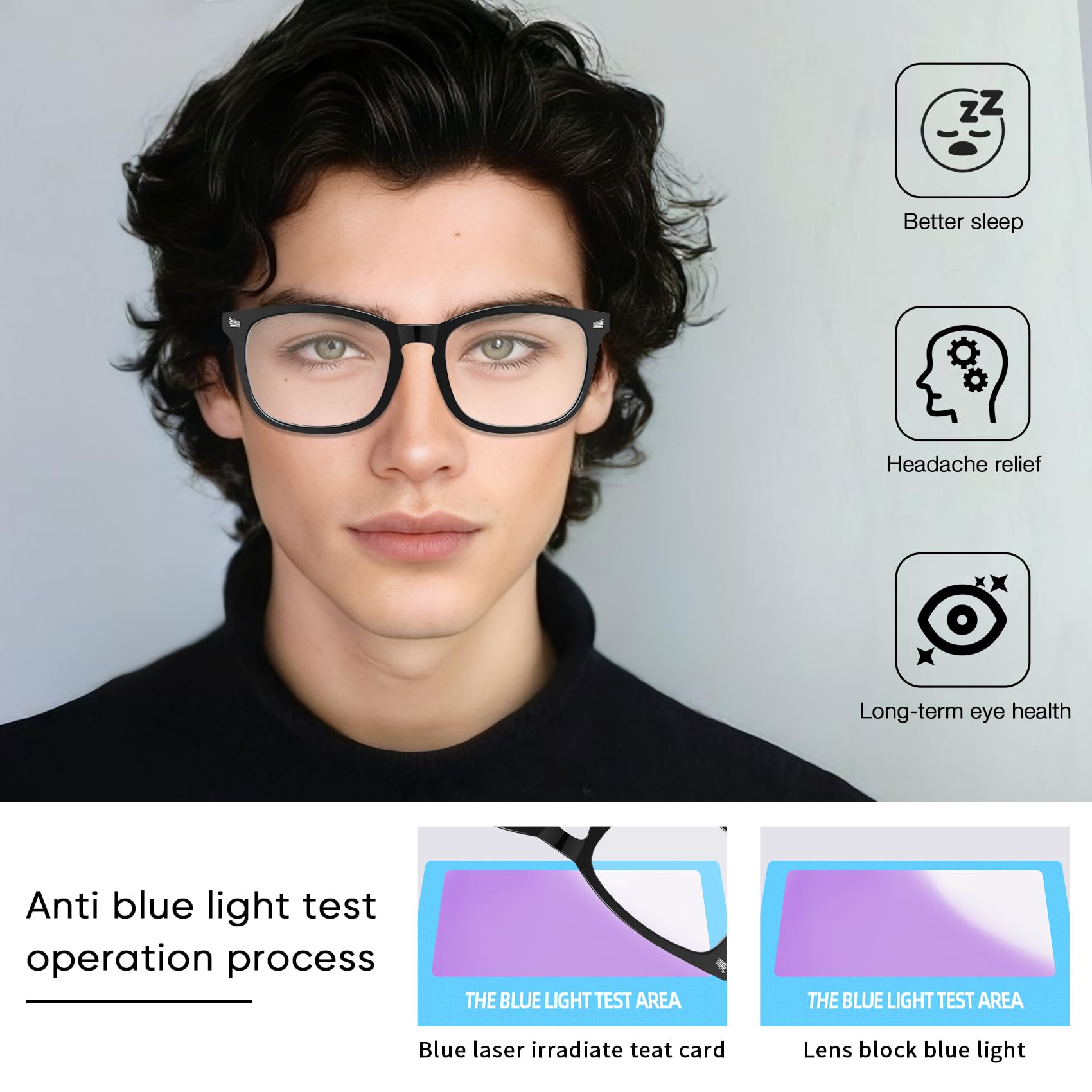 Lunettes anti-lumière bleue pour homme et femme, lunettes de blocage de la lumière bleue, protection d'ordinateur, jeux de télévision, téléphone de lecture