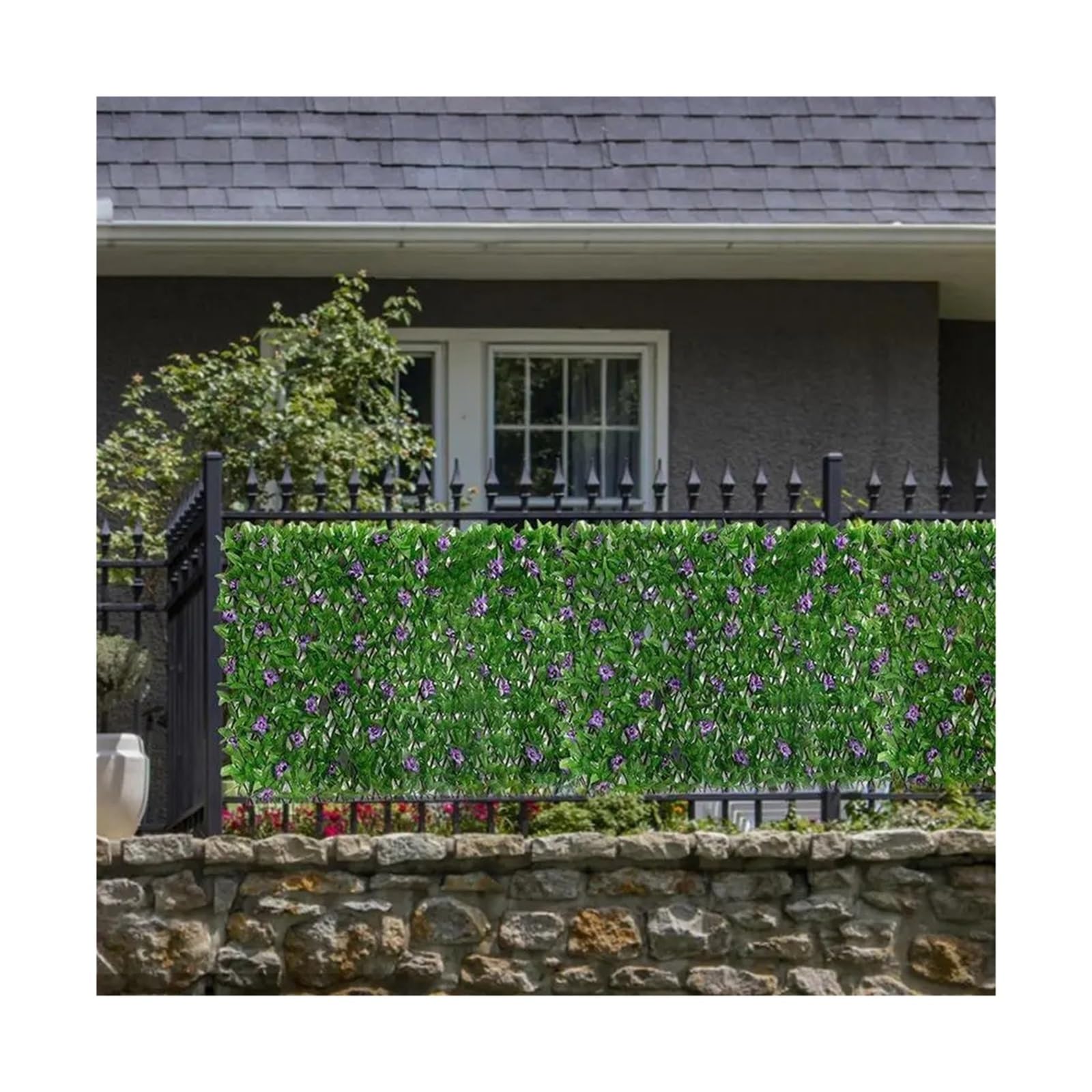 Artificial Privacy Screen Faux Ivy Leaf Screening Hedge Green Fence Panels for Balcony Fencing Panel Decoration