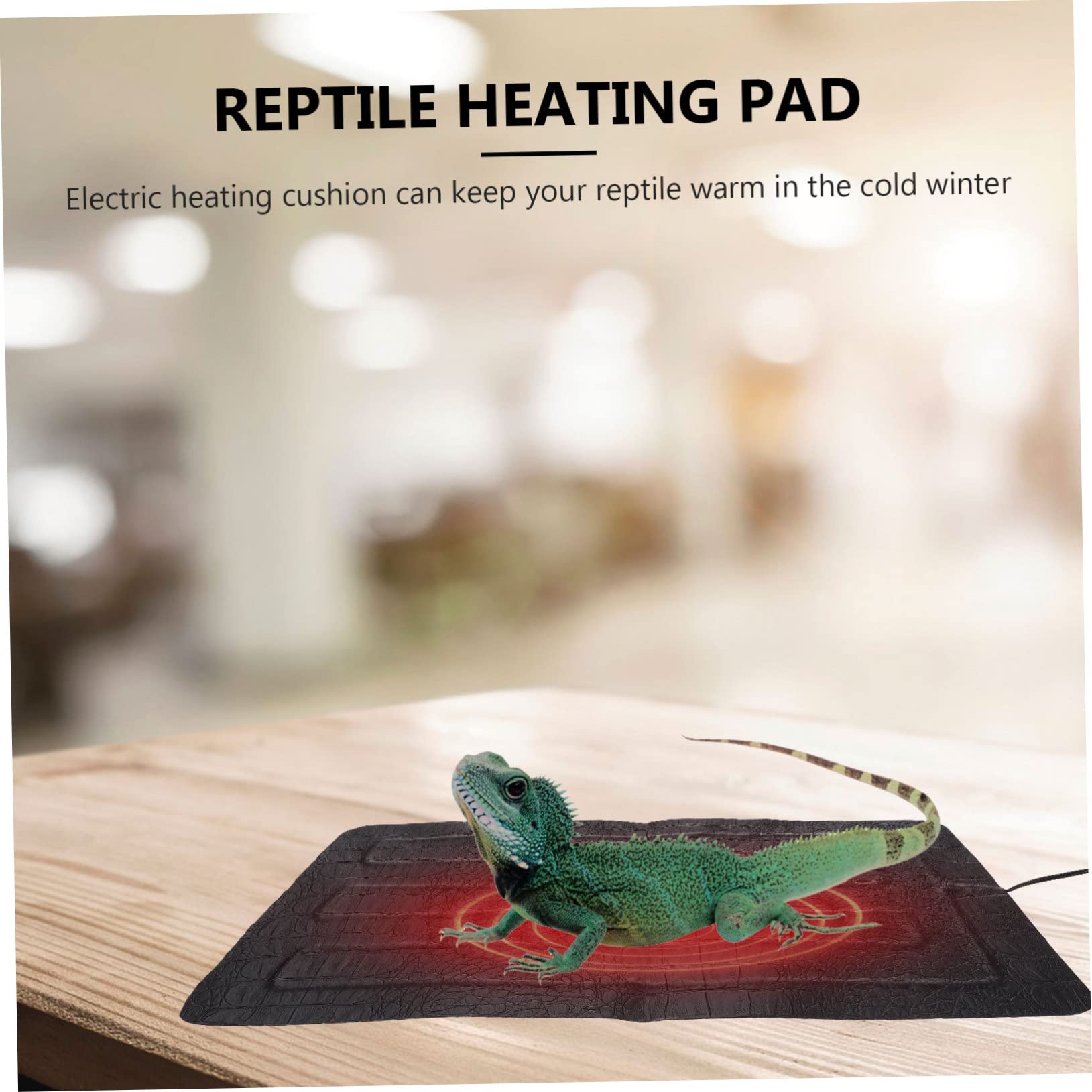 Alfombrilla Térmica para Reptiles Calentamiento Eléctrico Portátil, de Cuero Negro, Adecuado para Terrarios y Animales Pequeños como Tortugas y Reptiles