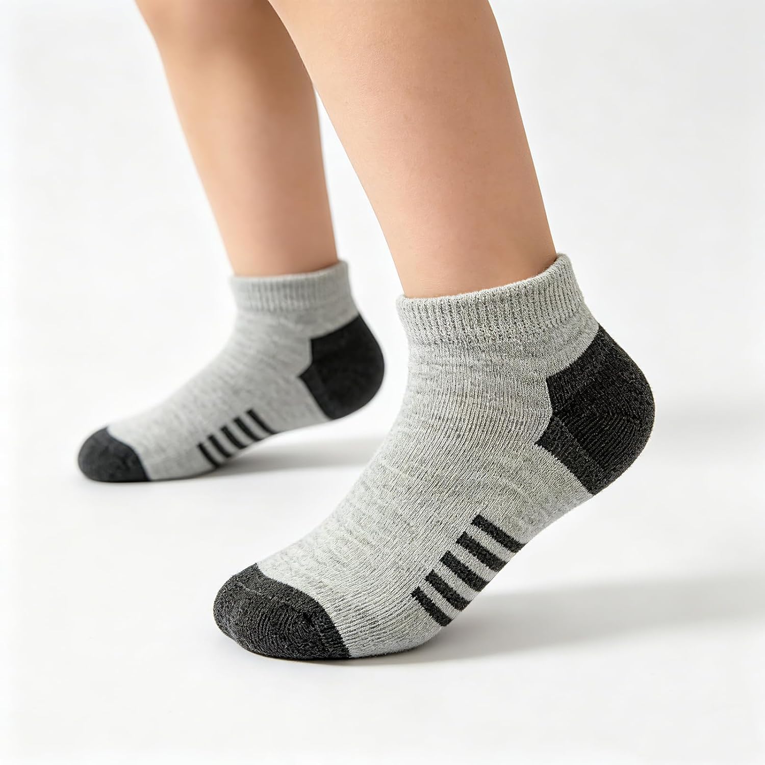 20 Pairs Boys Low Cut Ankle Socks Kids Crew Athletic Breathable Cushion Sole Socks for Running Hiking 4-12 Years