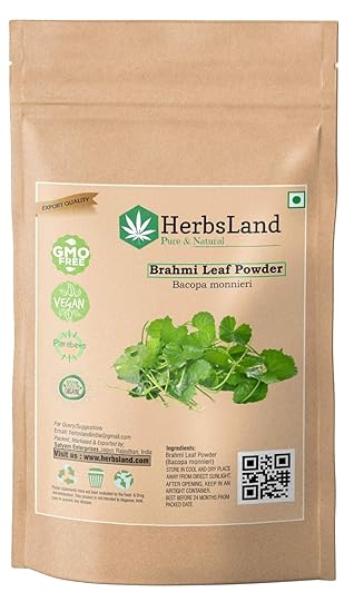 HerbsLand 100% Bio Organic Brahmi Leaves Powder (Bacopa Monnieri) for Hair Growth & Skin Care | Hair and Scalp Treatment (100 gm)
