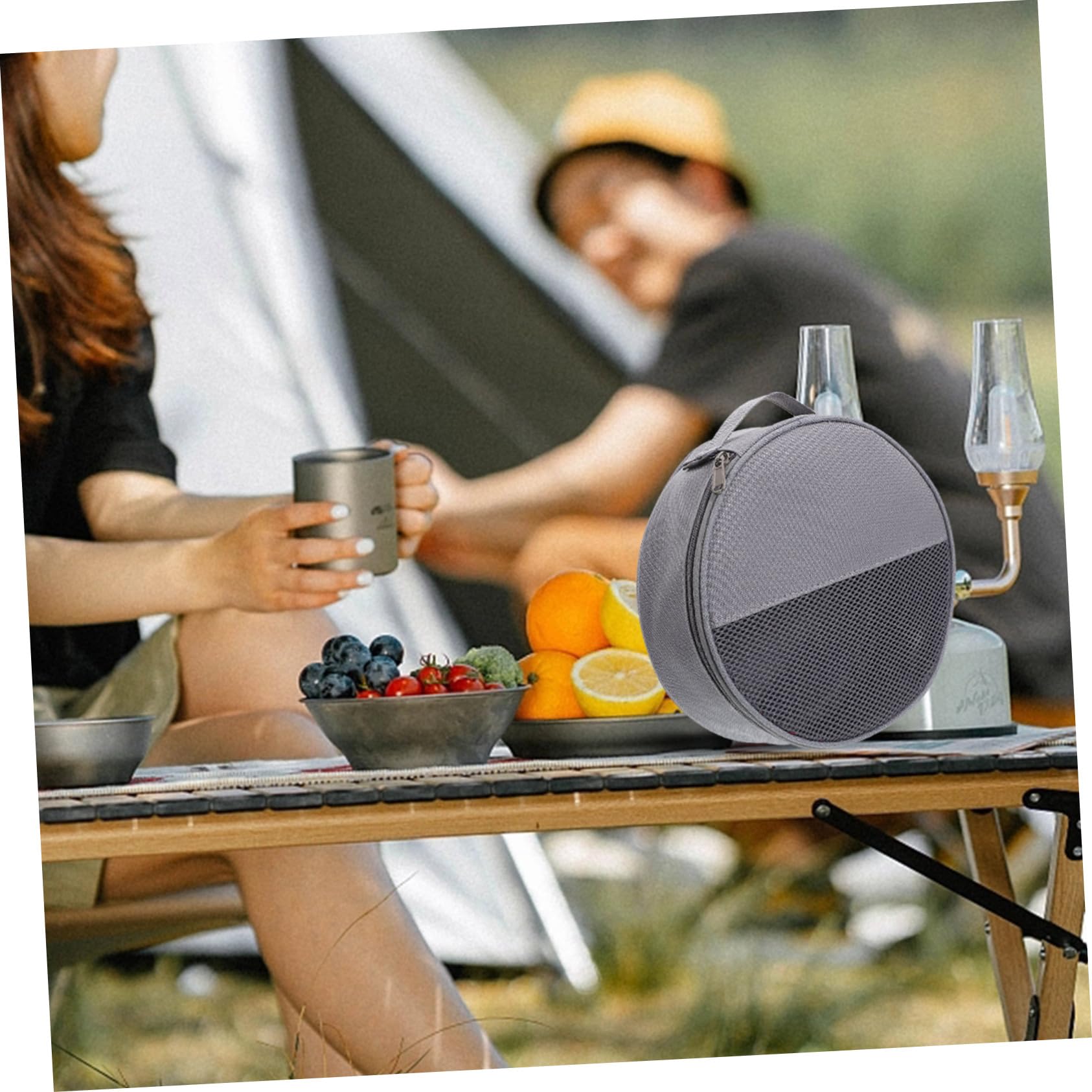 BESPORTBLE De Vaisselle D'extérieur Organisateur De Stockage De Camping De Rangement Camping Récipient De Vaisselle Conteneur De Vaisselle De Camping Tissu Oxford Grey