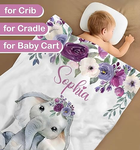 Miniatura 5 de Manta de bebé personalizada para niñas, manta de bebé personalizada con nombre, suave y acogedora manta personalizada con nombre para niños, manta